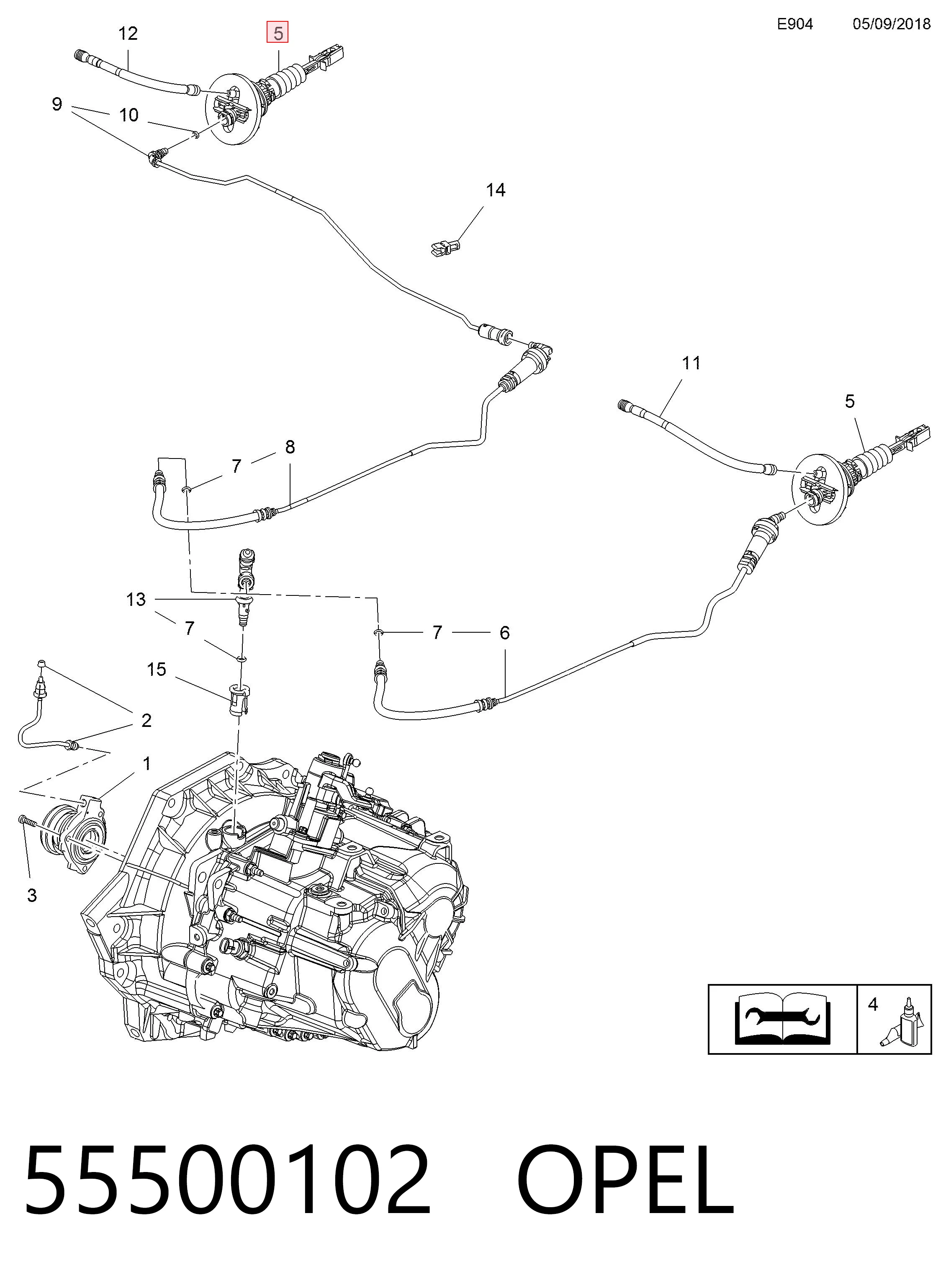55500102 Opel Cilindro mestre de embraiagem