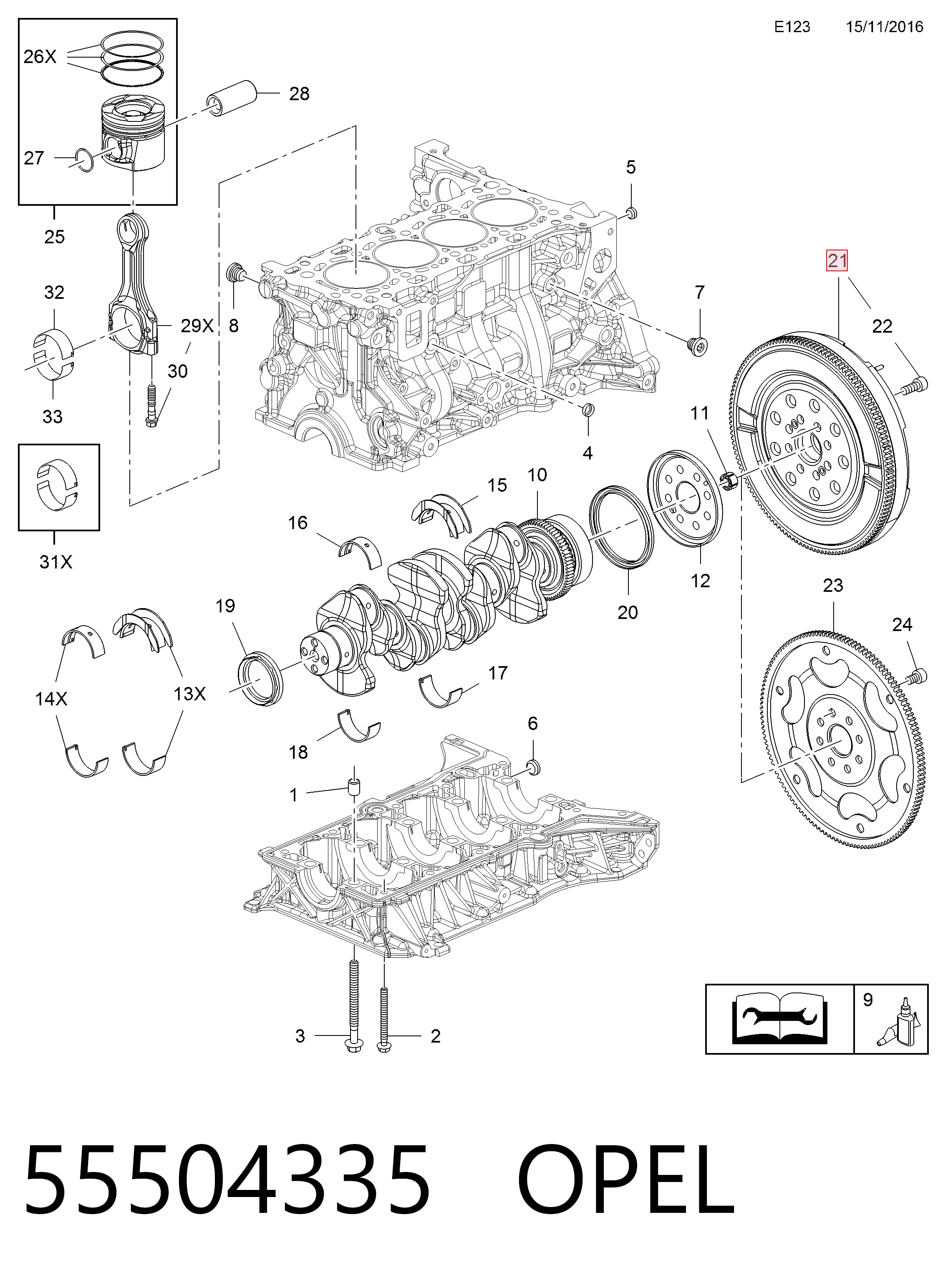 Volante de motor 415072810 INA