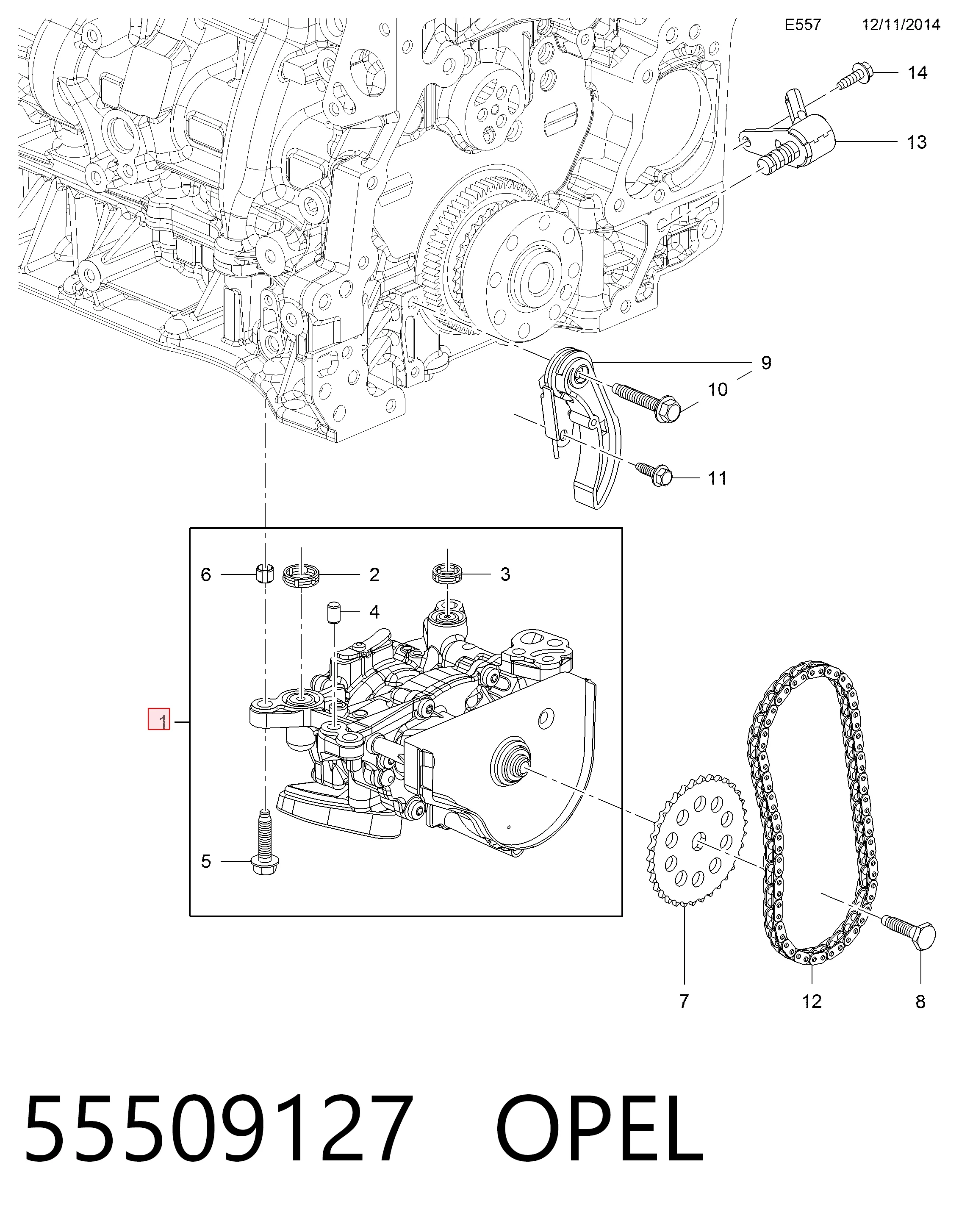 55509127 Opel Bomba de óleo