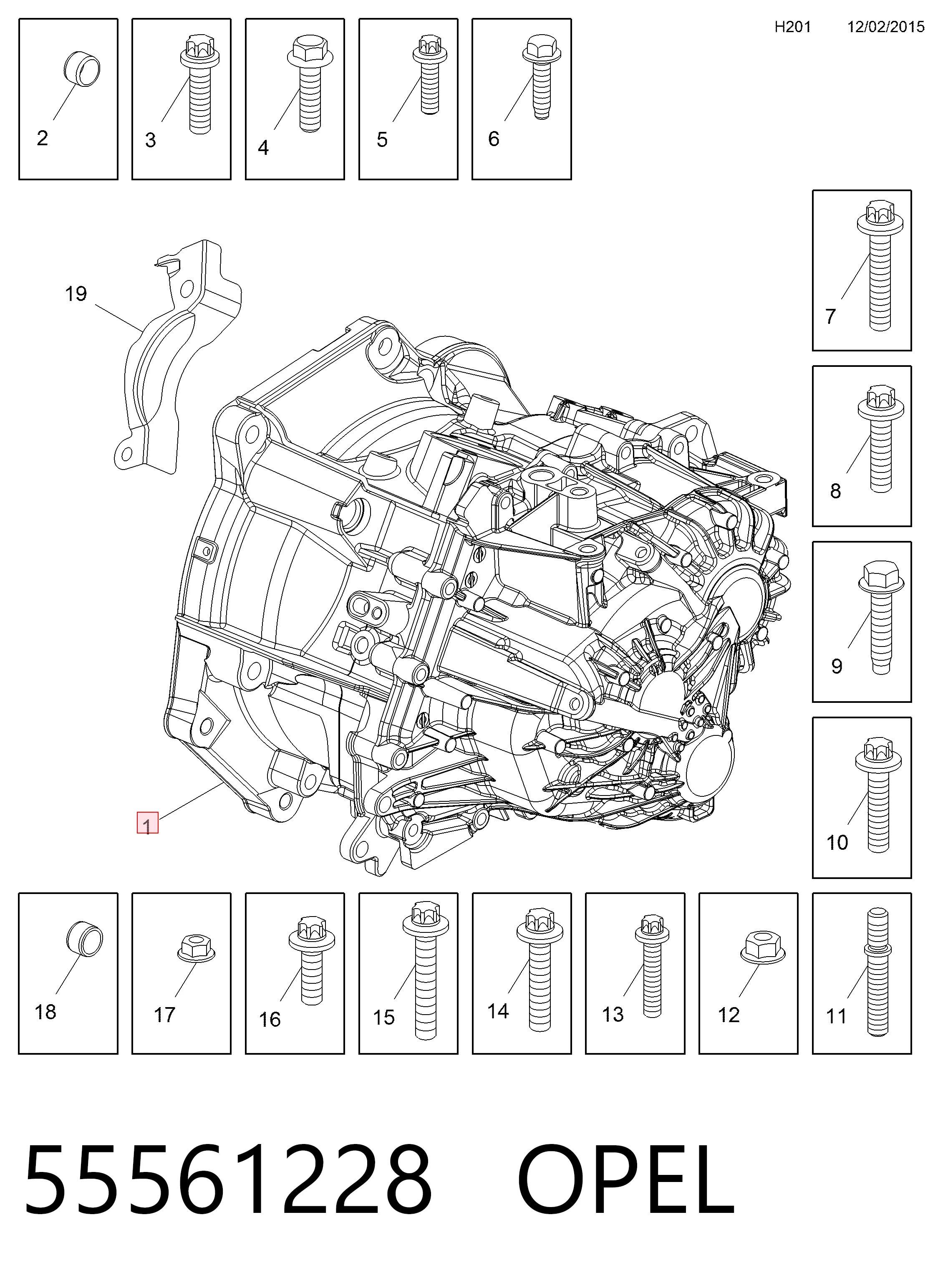 55561228 General Motors Caixa de Mudança montada (caixa mecânica de velocidades)