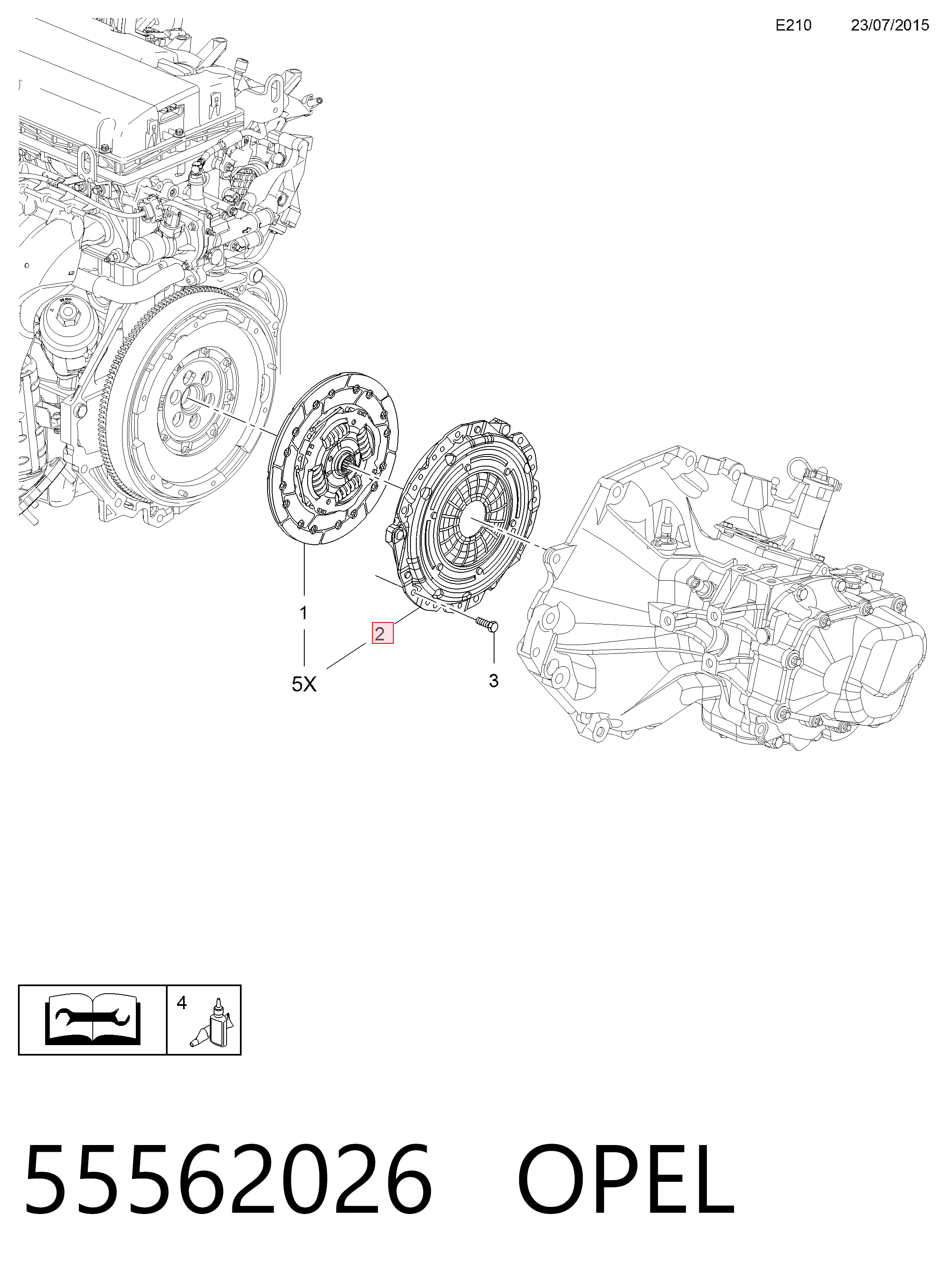 Cesta de embraiagem 55489045 Peugeot/Citroen