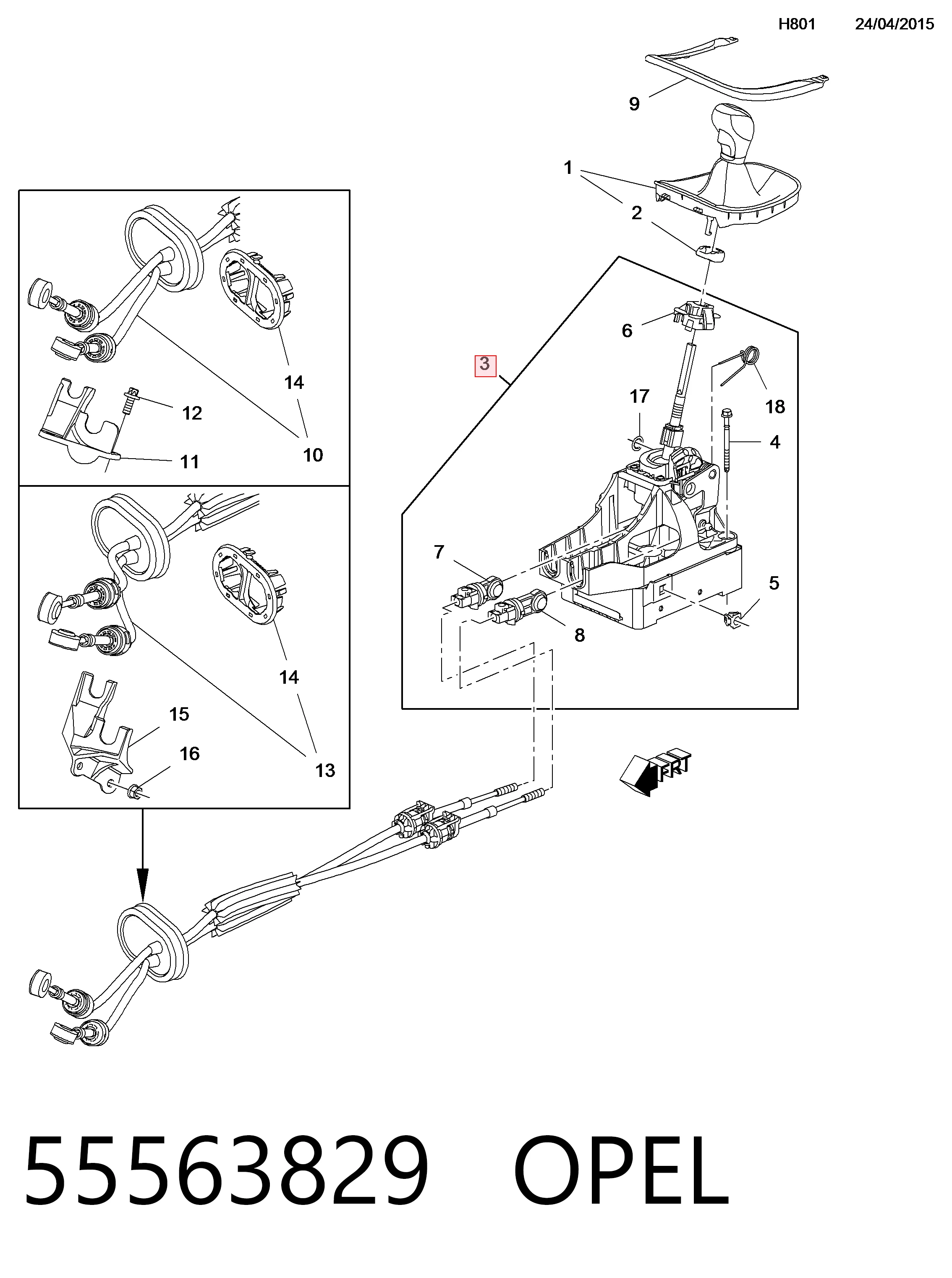 Mecanismo de mudança (ligação) para Opel Astra J Sports Tourer P10