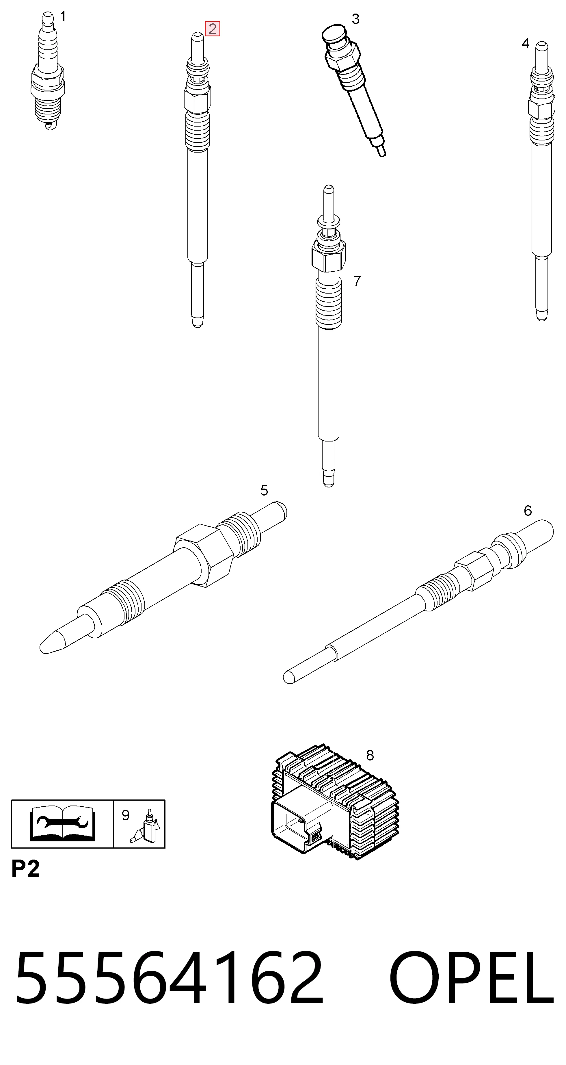 55564162 Opel Vela de incandescência