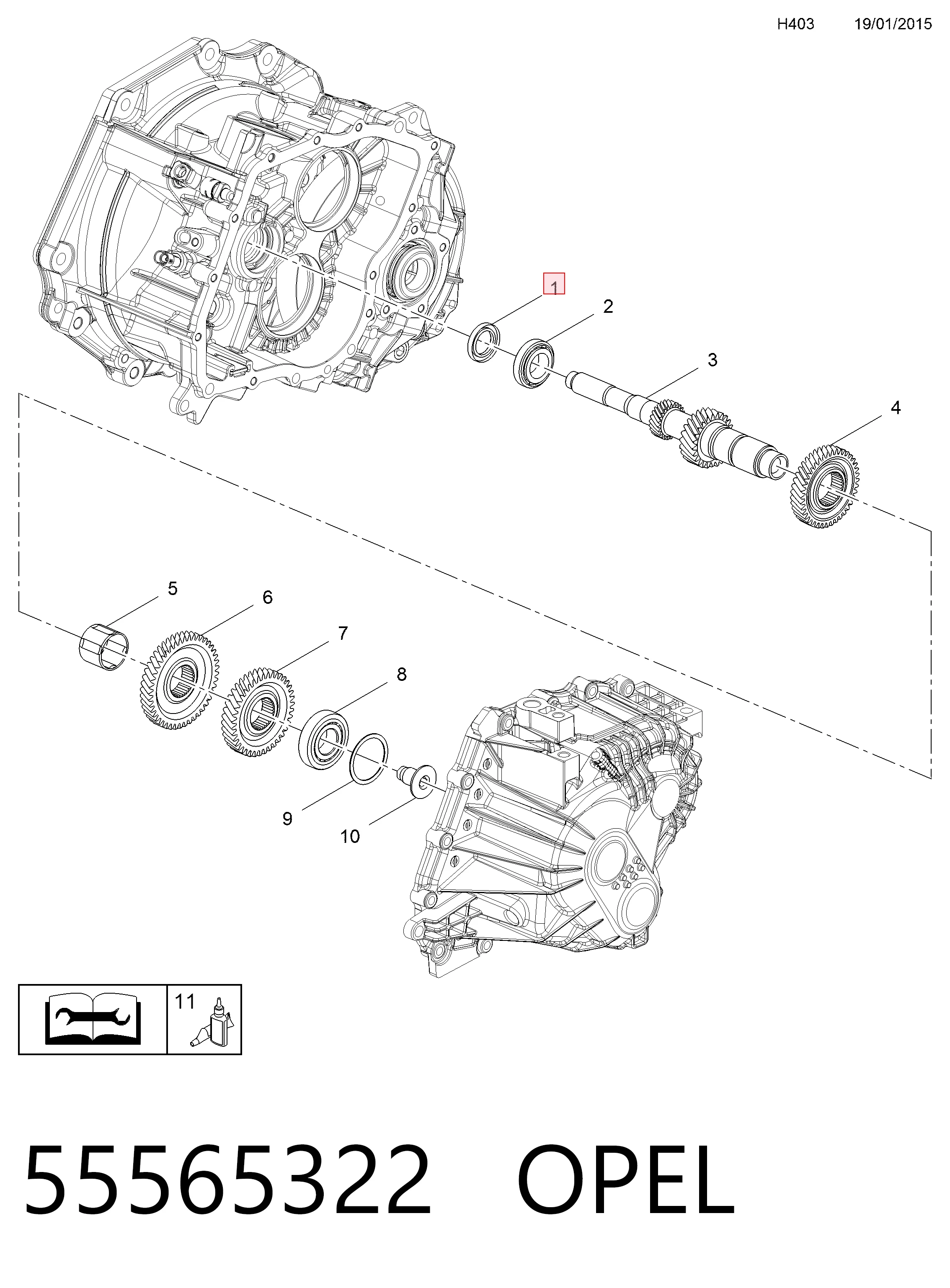 Vedação da Caixa Automática de Mudança (de árvore de saída/primária) 55565322 Peugeot/Citroen