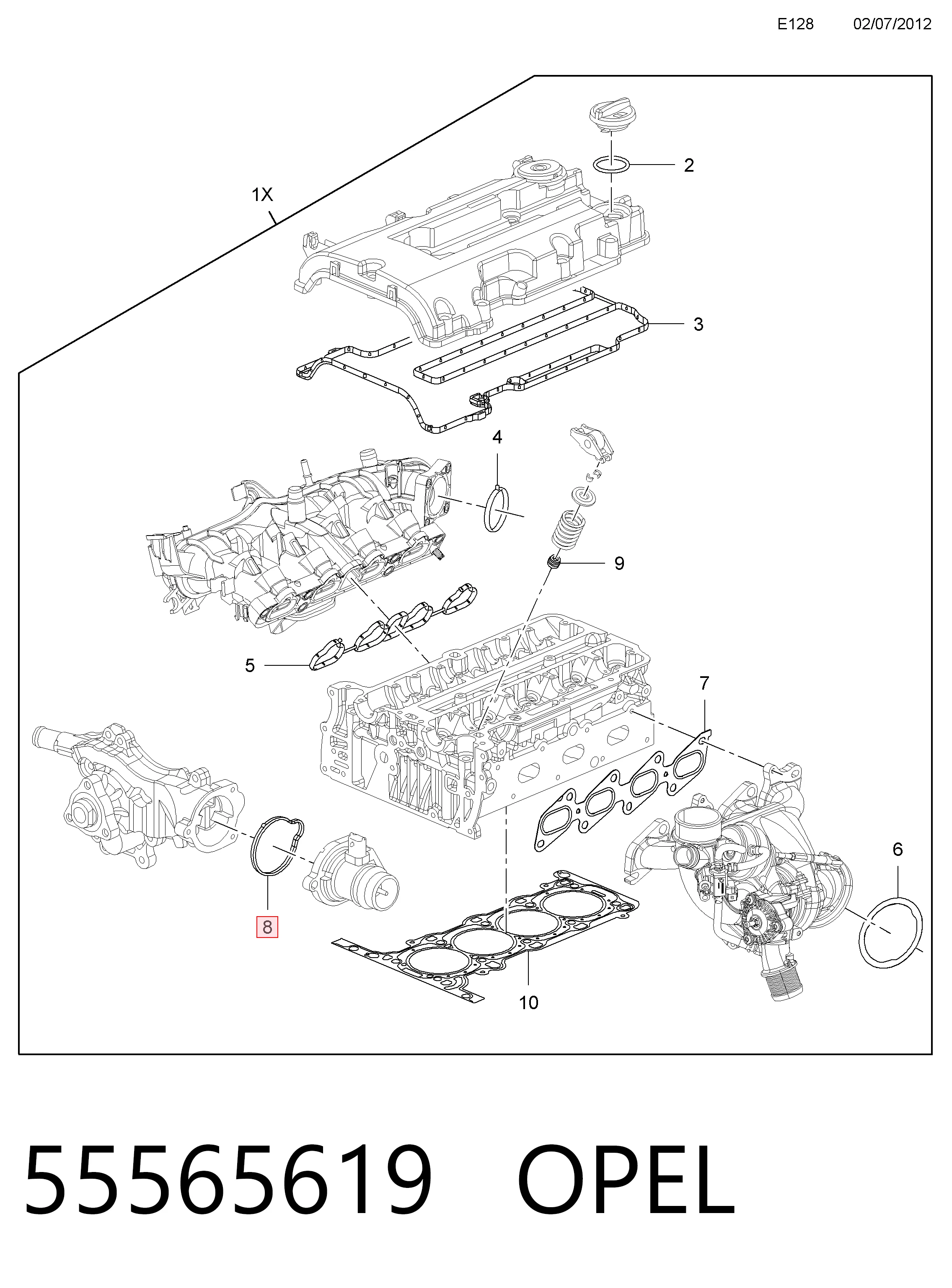 55565619 Peugeot/Citroen Vedante de termostato