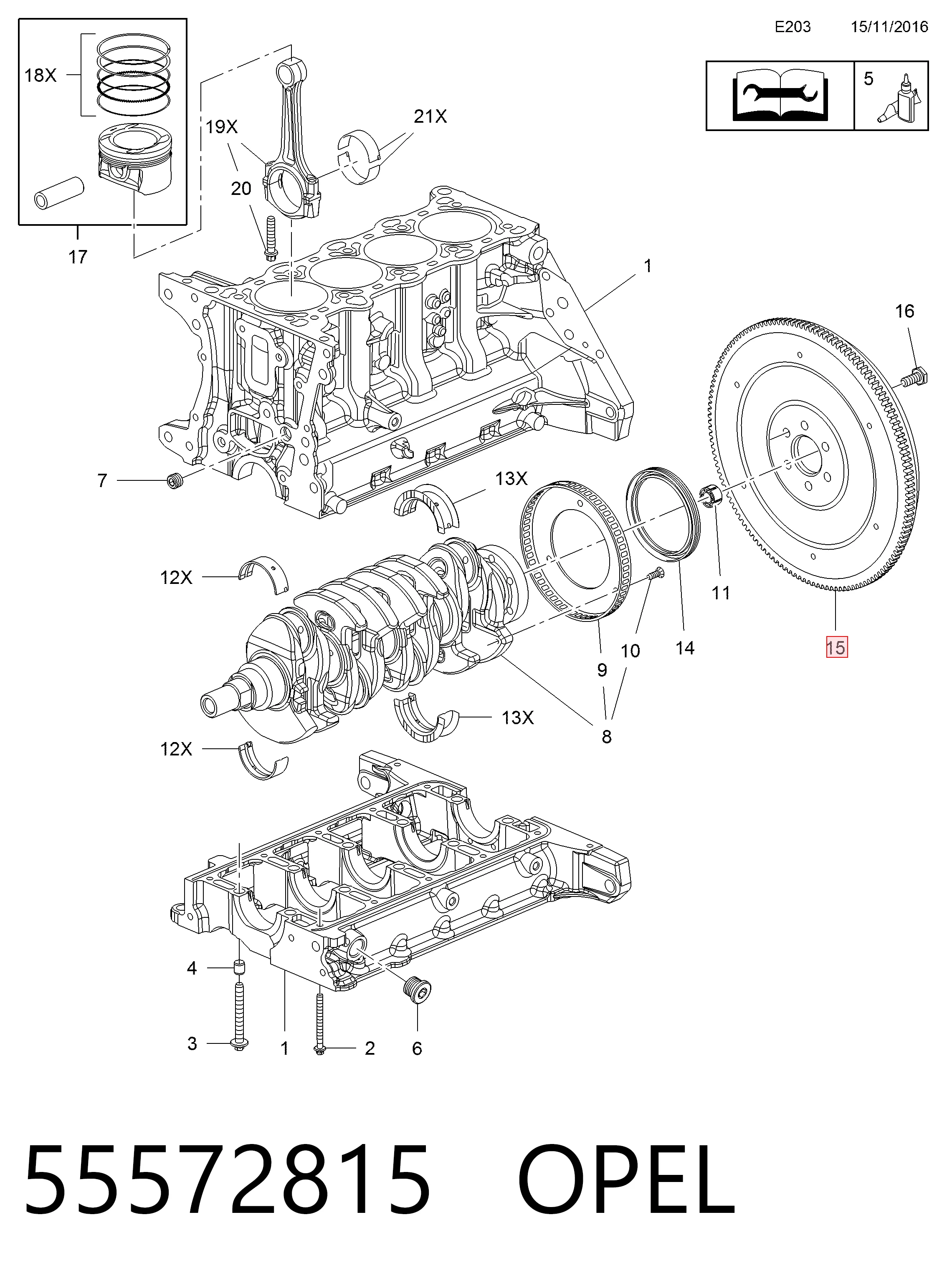 Compre 55572815 Peugeot/Citroen Volante de motor