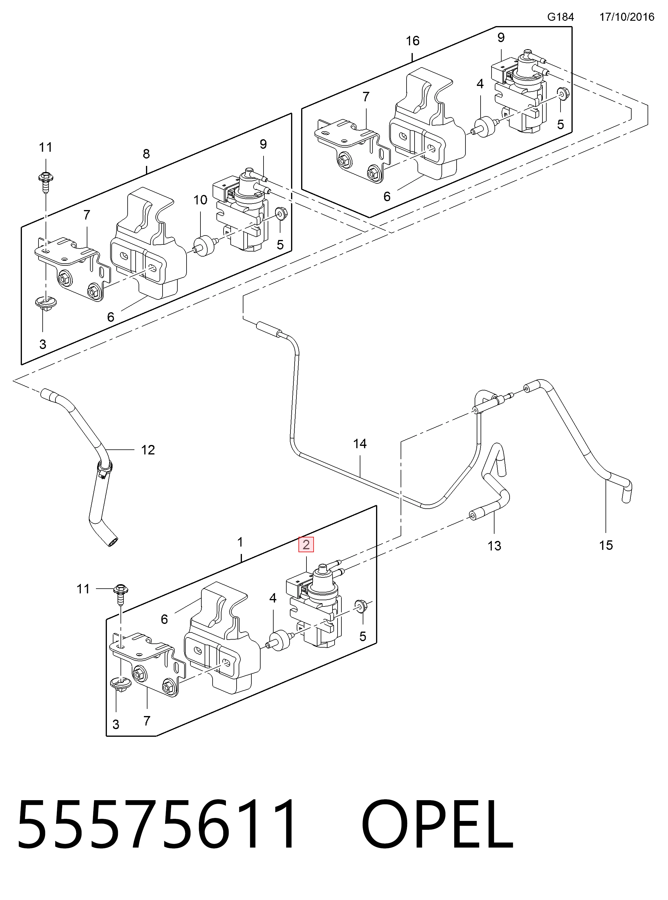55575611 Opel Convertidor de pressão (solenoide) de supercompressão