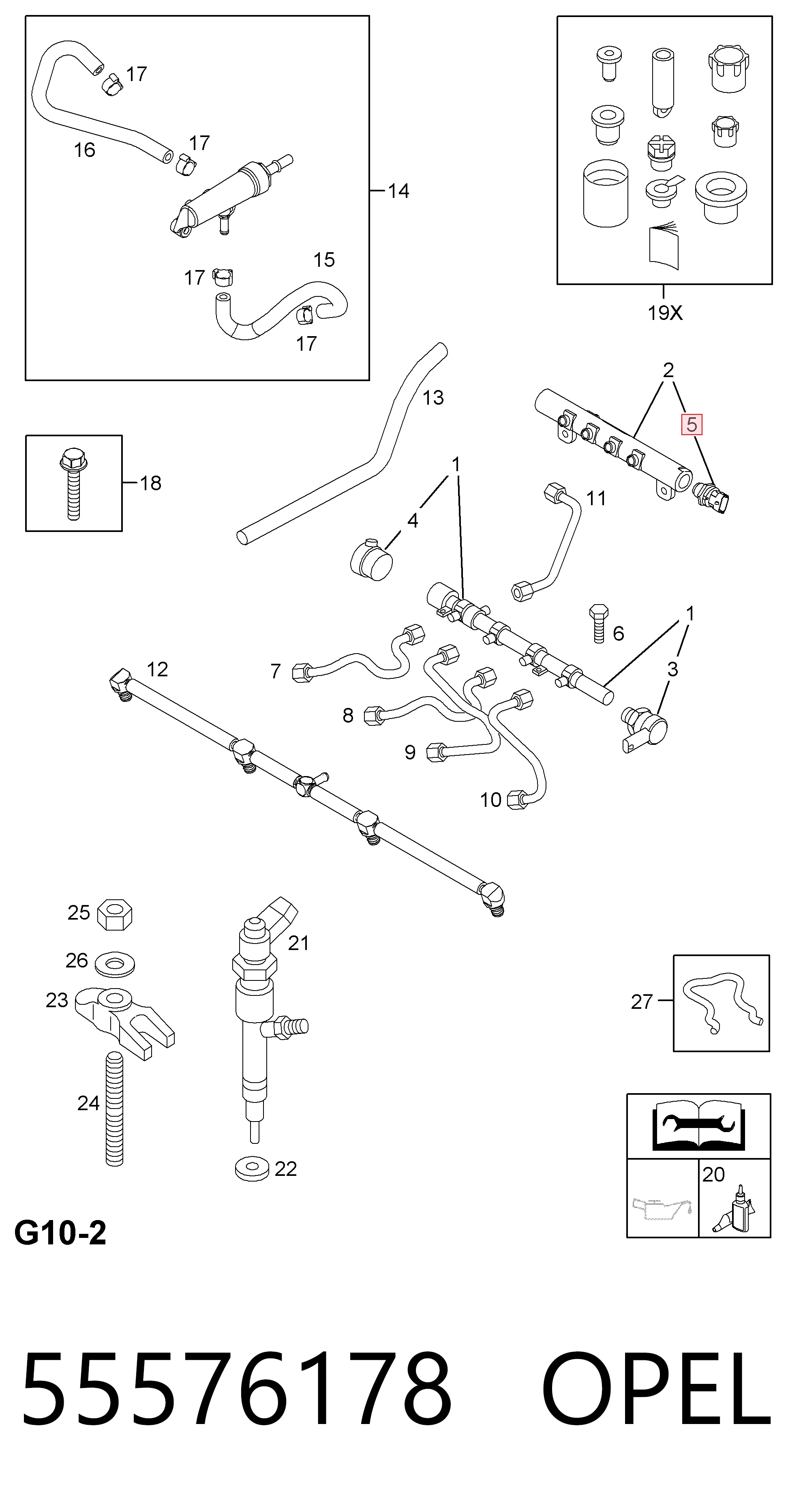 55576178 Opel Sensor de pressão de combustível