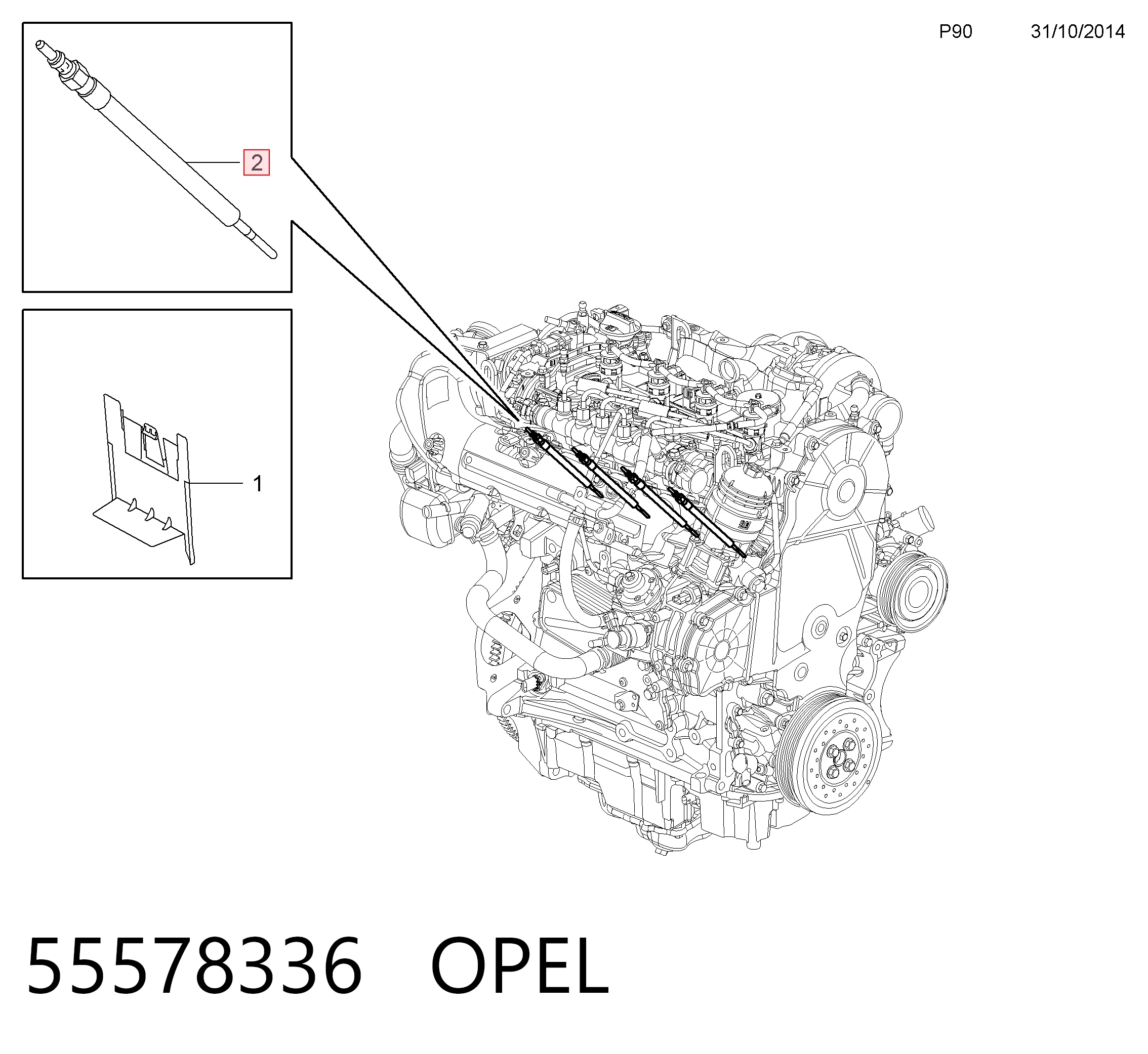55578336 Opel Vela de incandescência