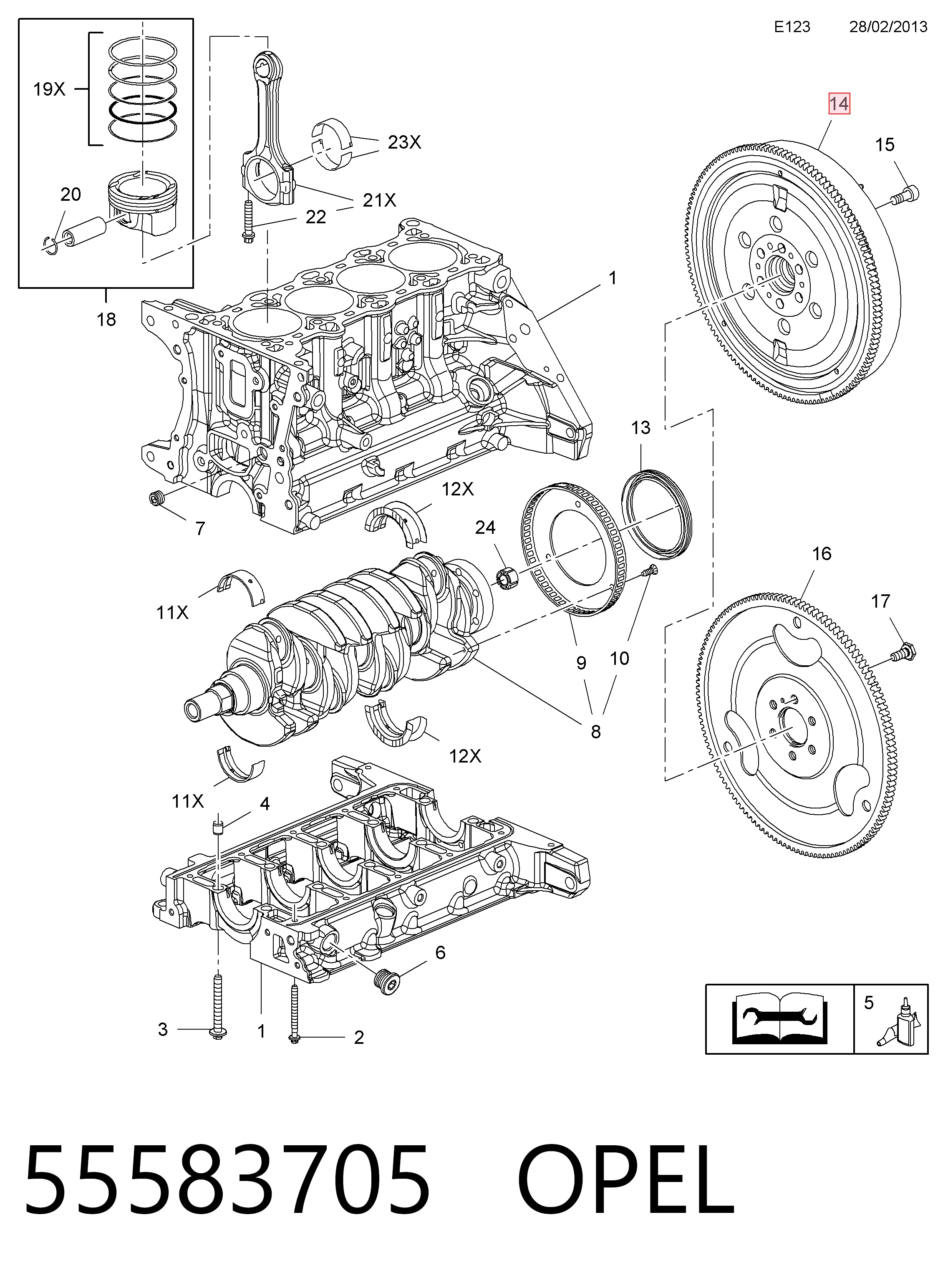 Volante de motor 415046510 INA