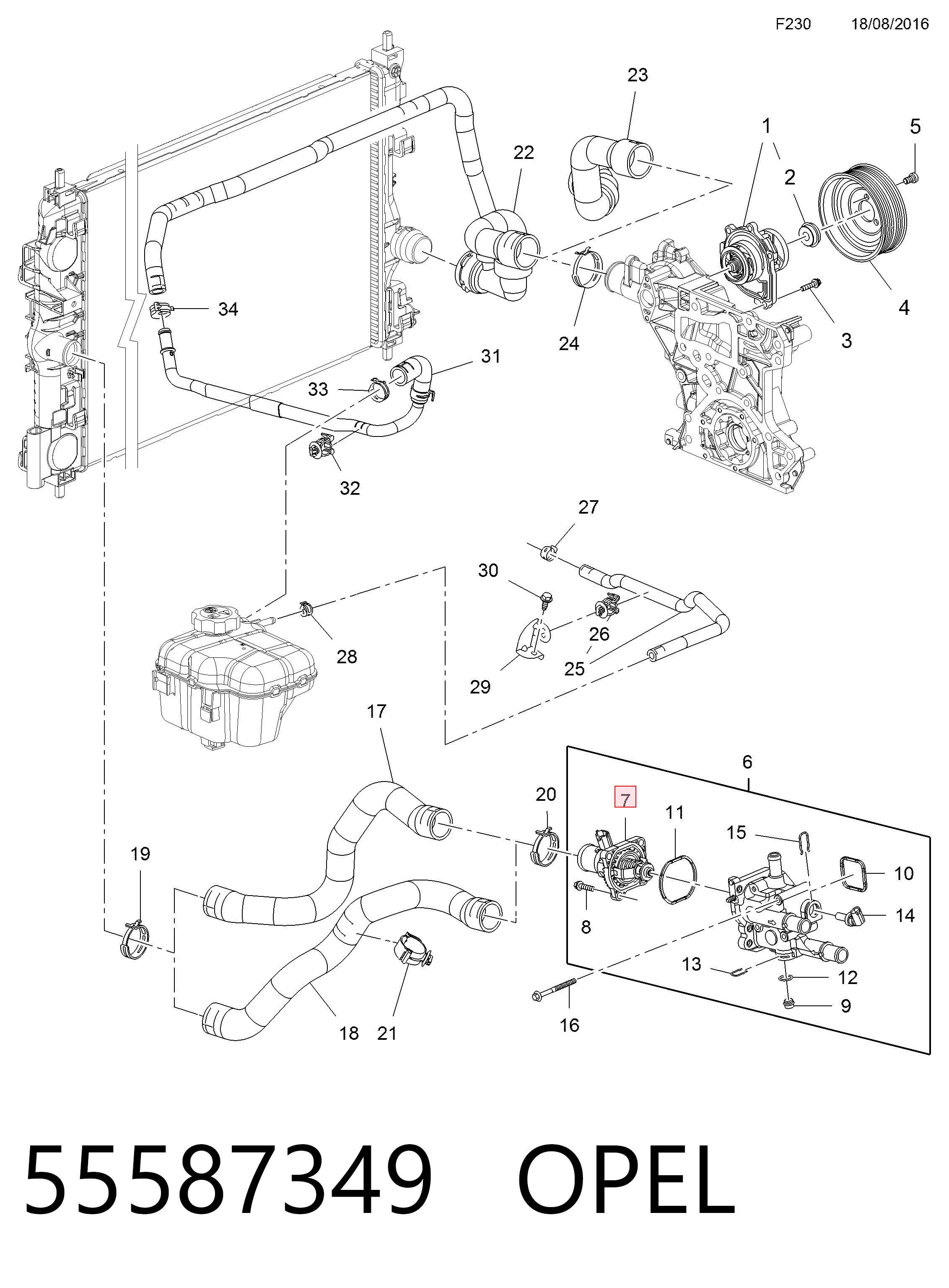 55587349 Opel Termostato