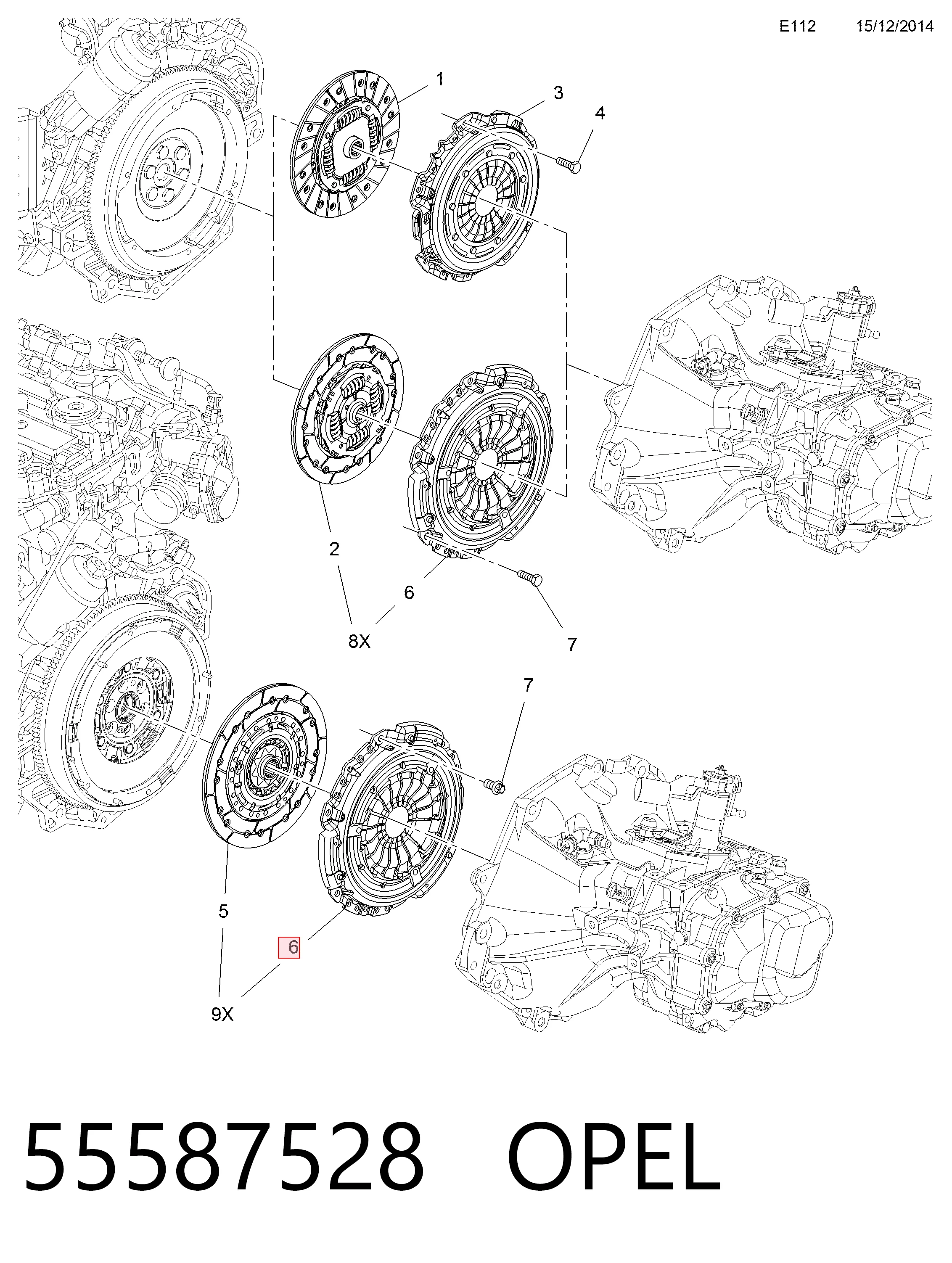 Cesta de embraiagem Opel Insignia A G09