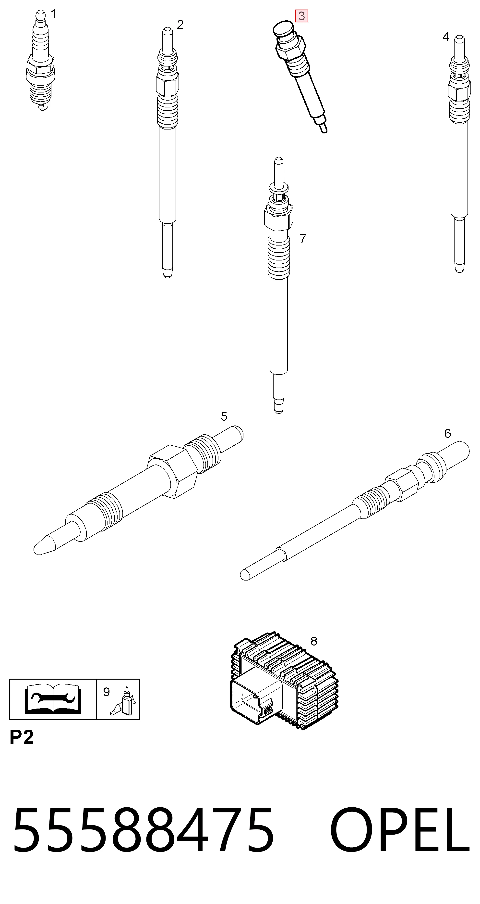 55588475 Opel Vela de incandescência