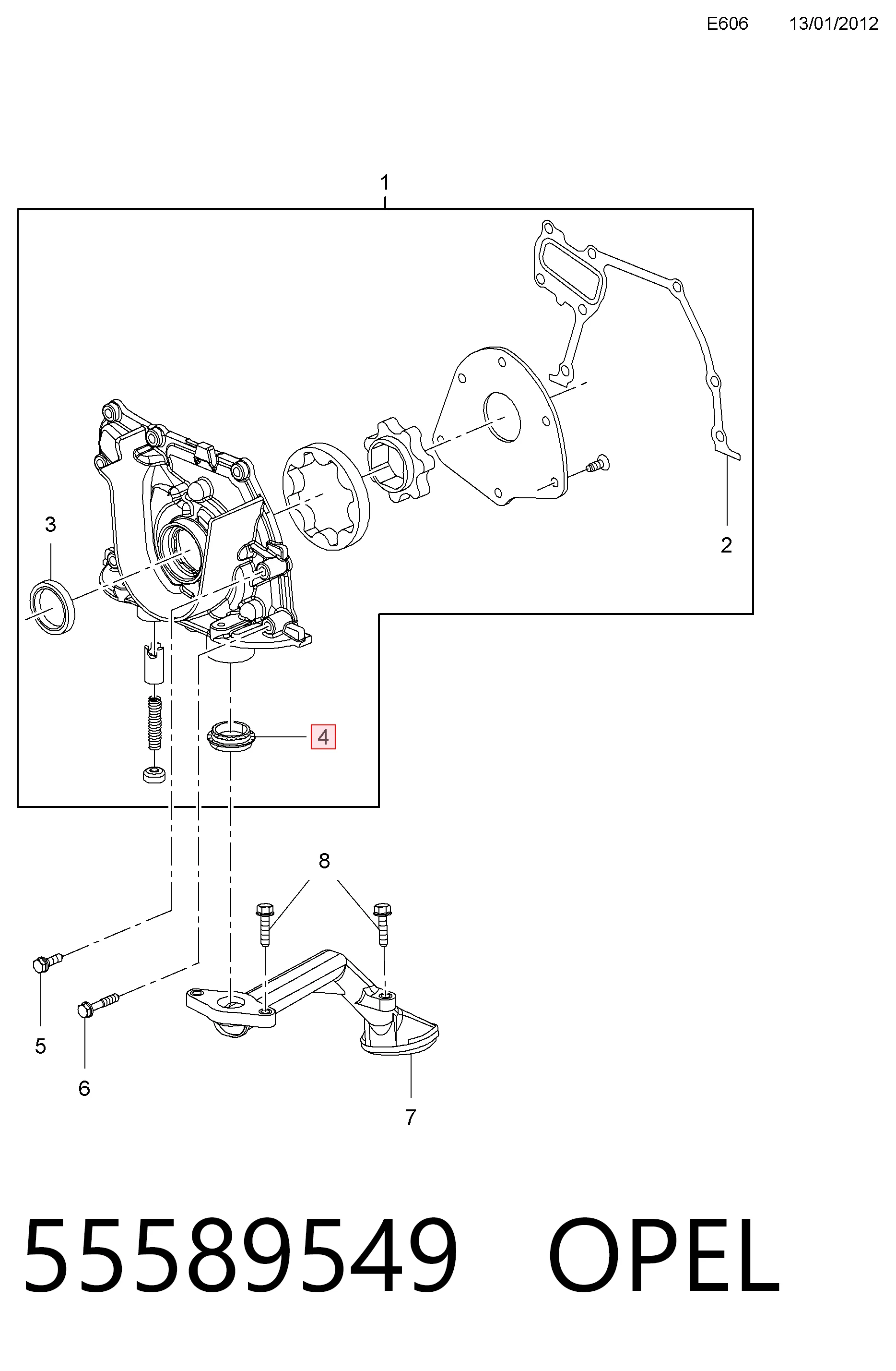 55589549 Opel Vedante de bomba de óleo