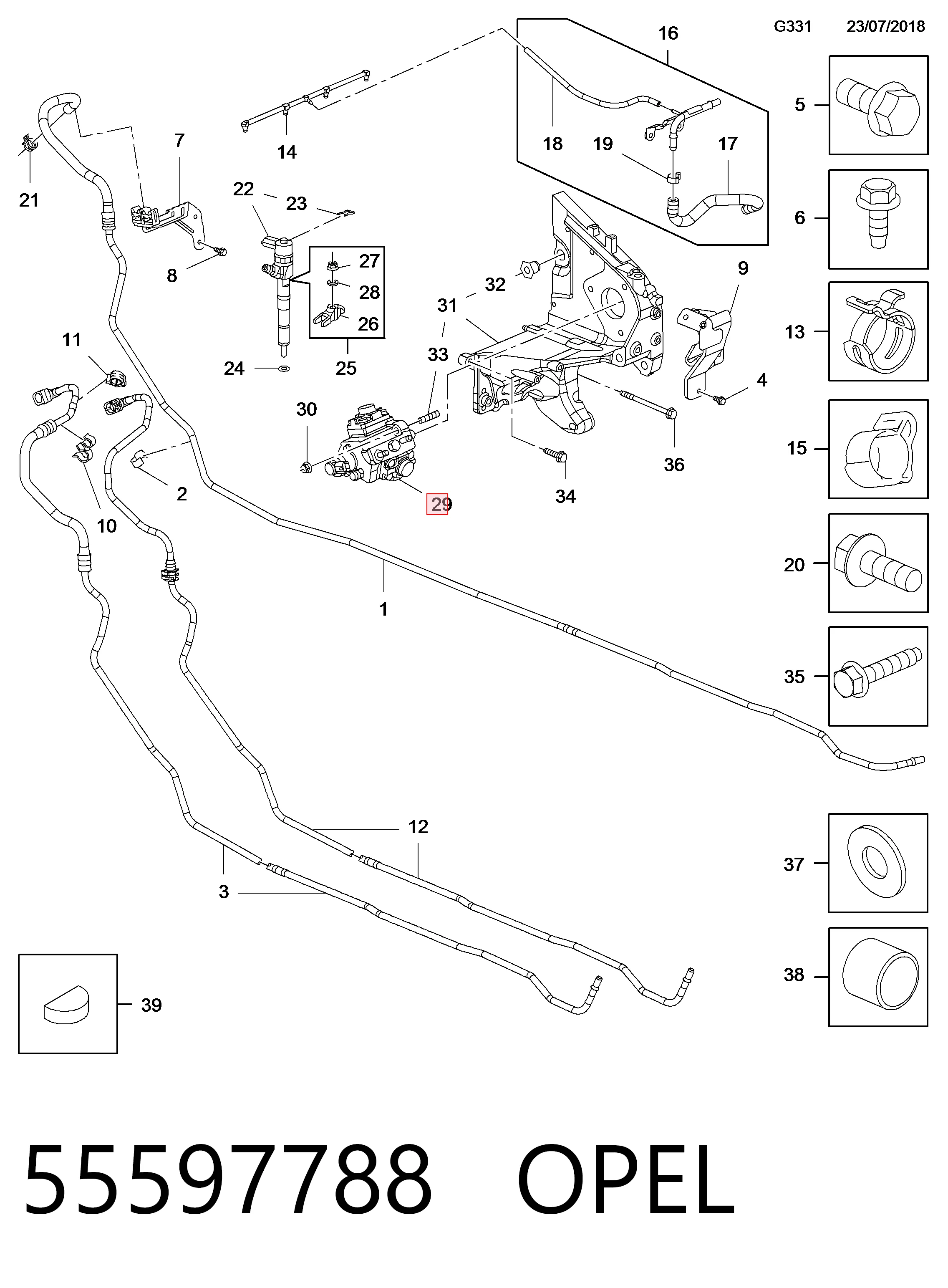  Bomba de combustível de pressão alta Opel Astra H carrinha (L35) (2004 - 2014) H