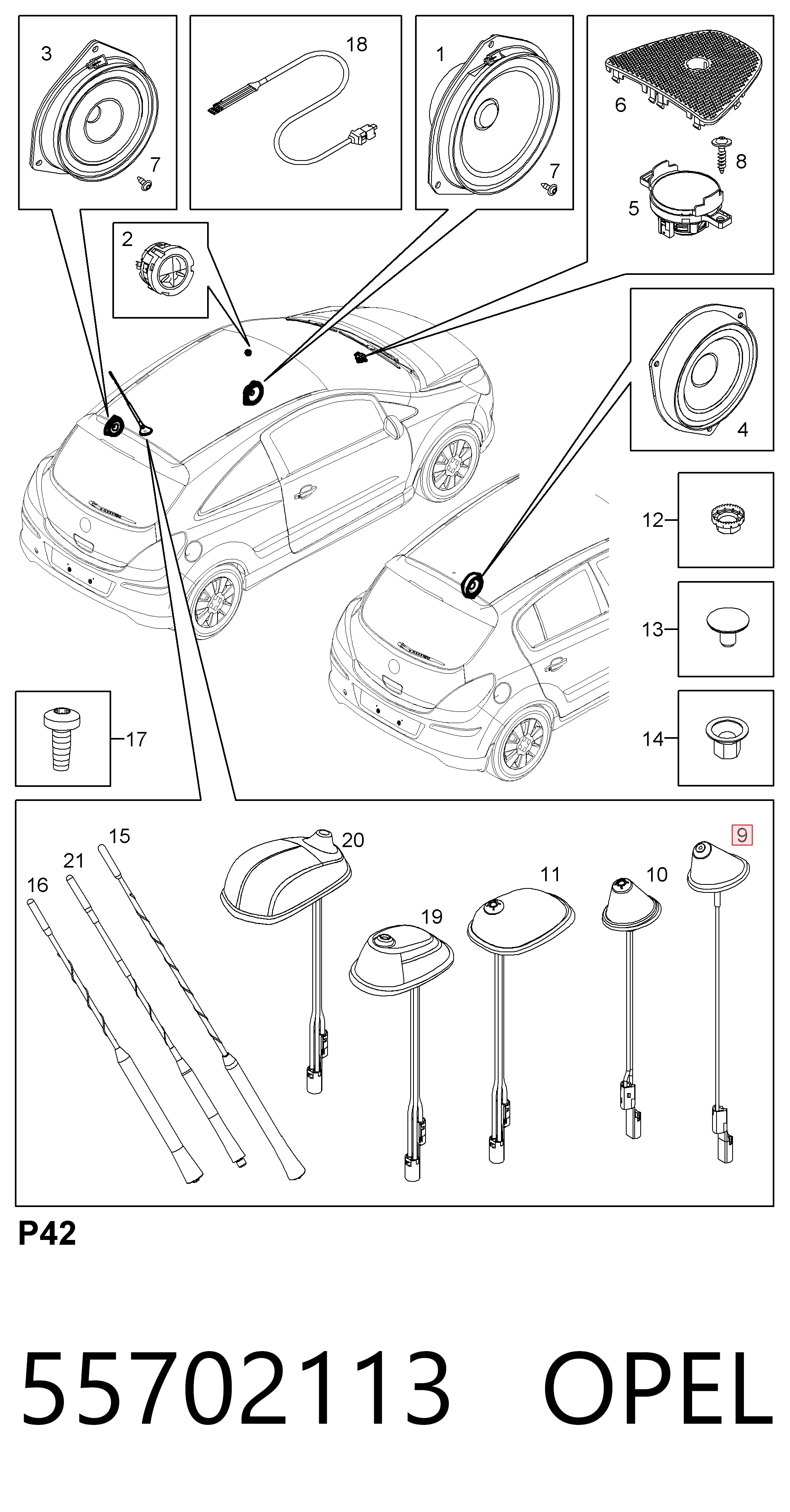 55702113 General Motors Antena