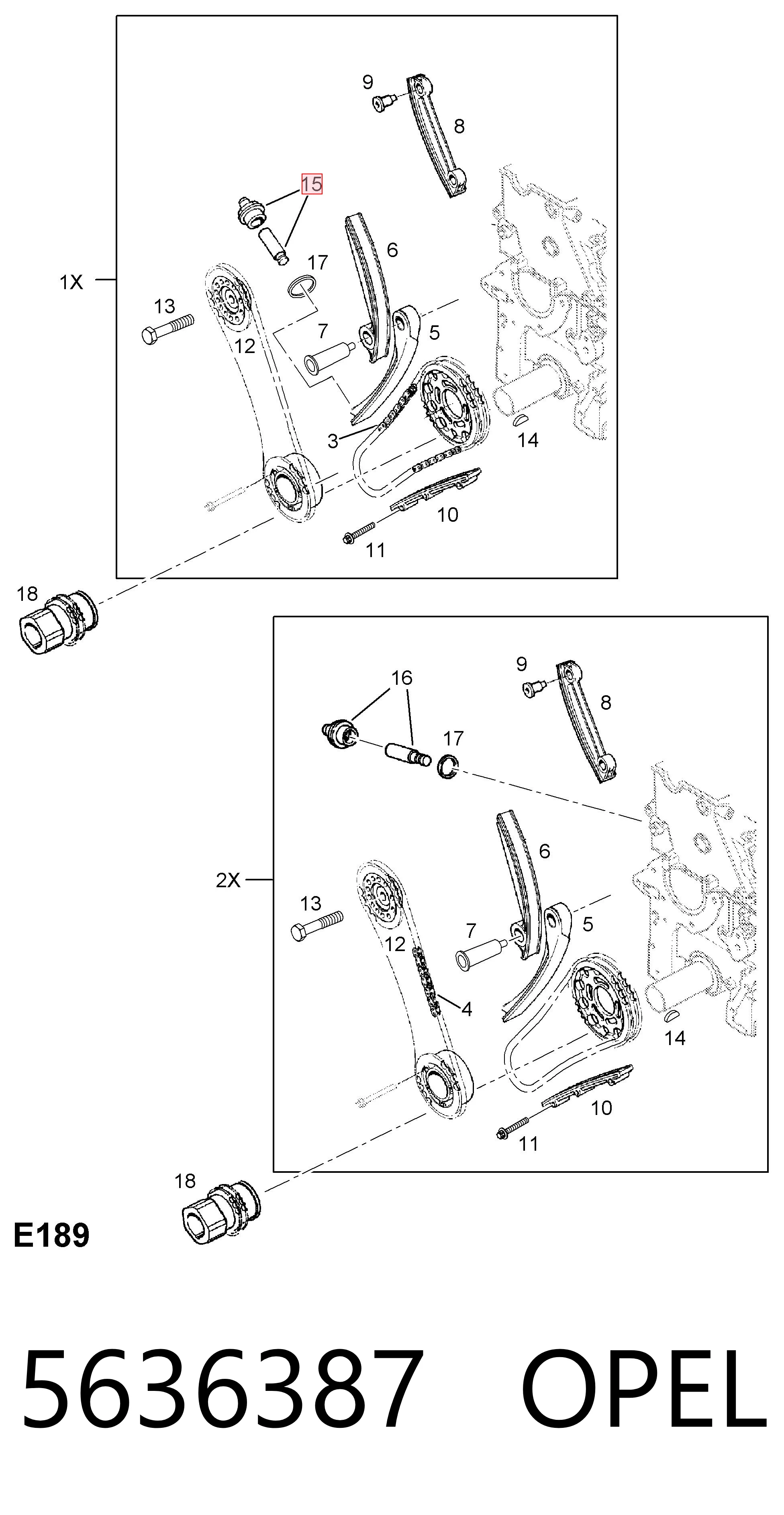  Reguladora de tensão da cadeia do mecanismo de distribuição de gás Opel Frontera B SUV (6B) (1998 - 2003) B