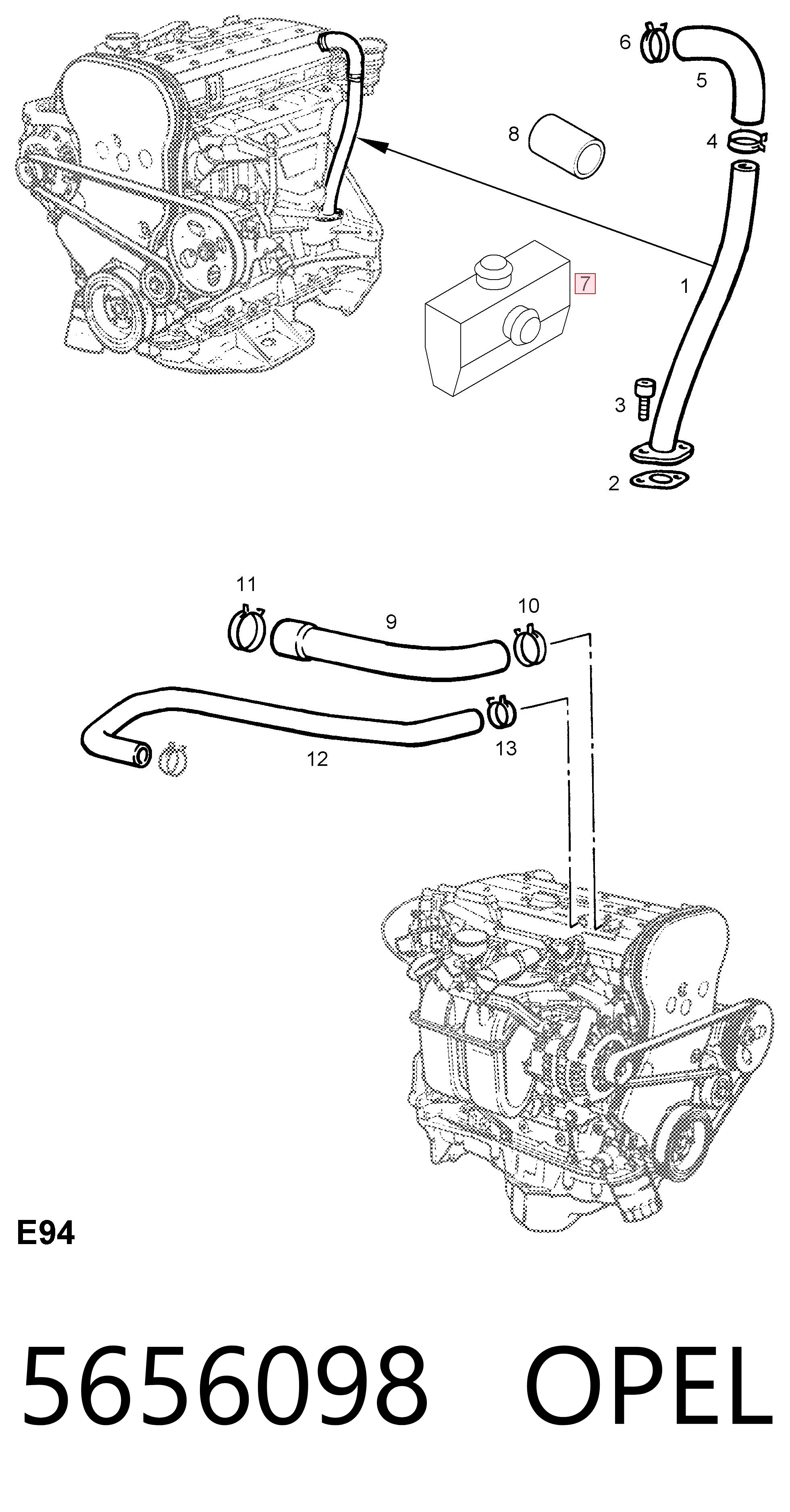 5656098 Opel Separador de óleo (separador) do sistema de ventilação de cárter