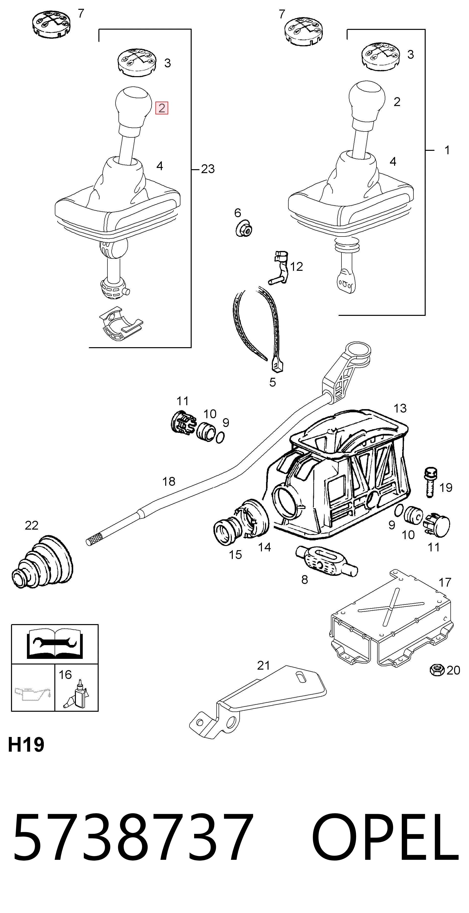 5738737 Opel Comutador dos modos da Caixa de Mudança