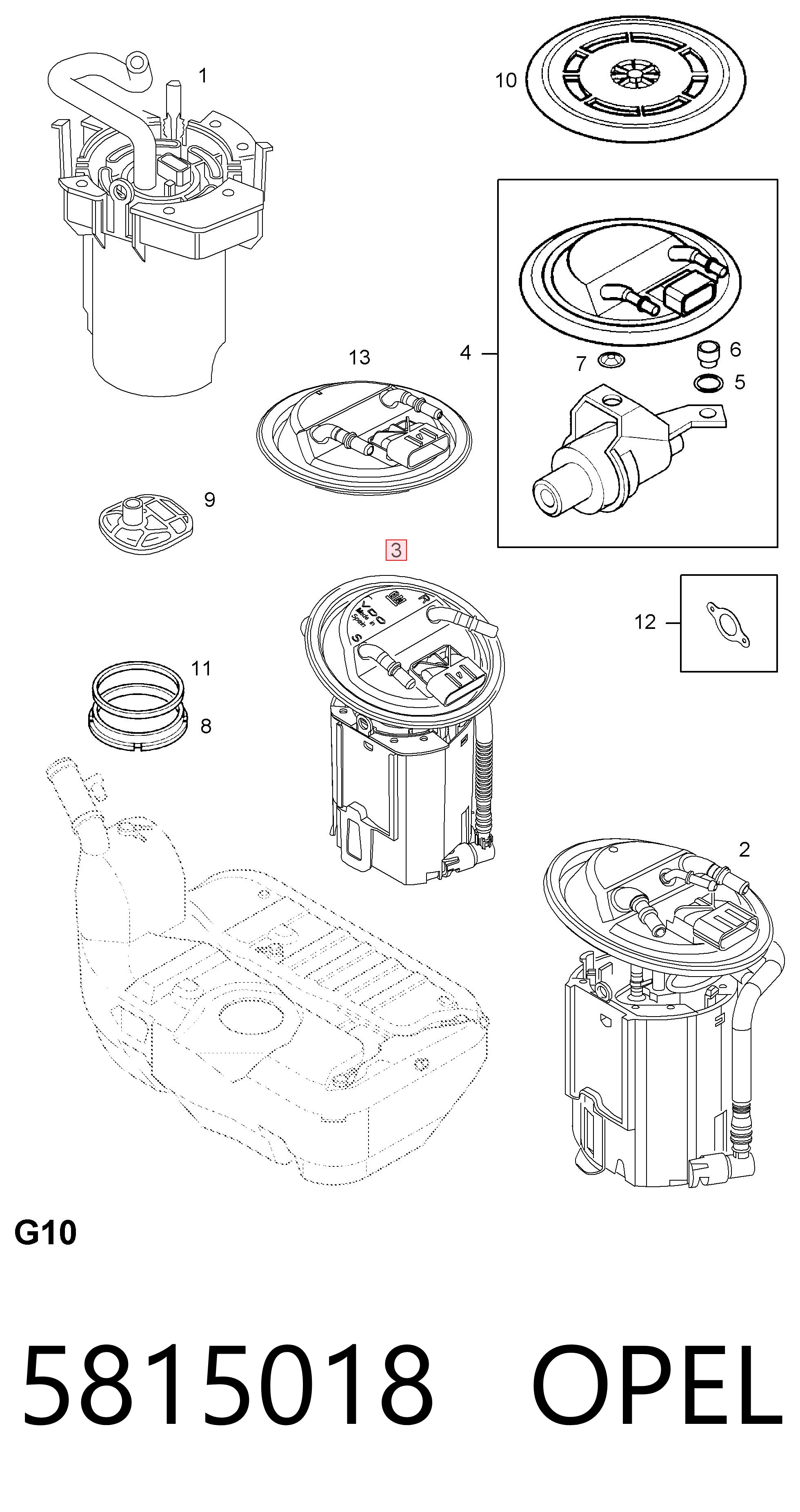 Compre Módulo de bomba de combustível com sensor do nível de combustível Opel Vectra 