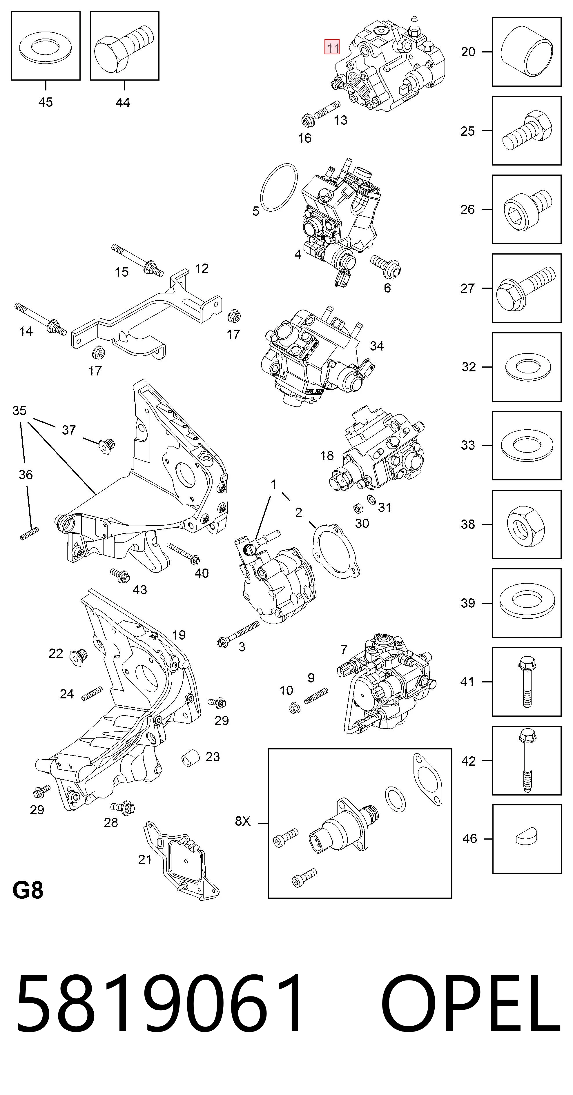  Bomba de combustível de pressão alta Opel Astra G carrinha (F35) (1998 - 2009) G