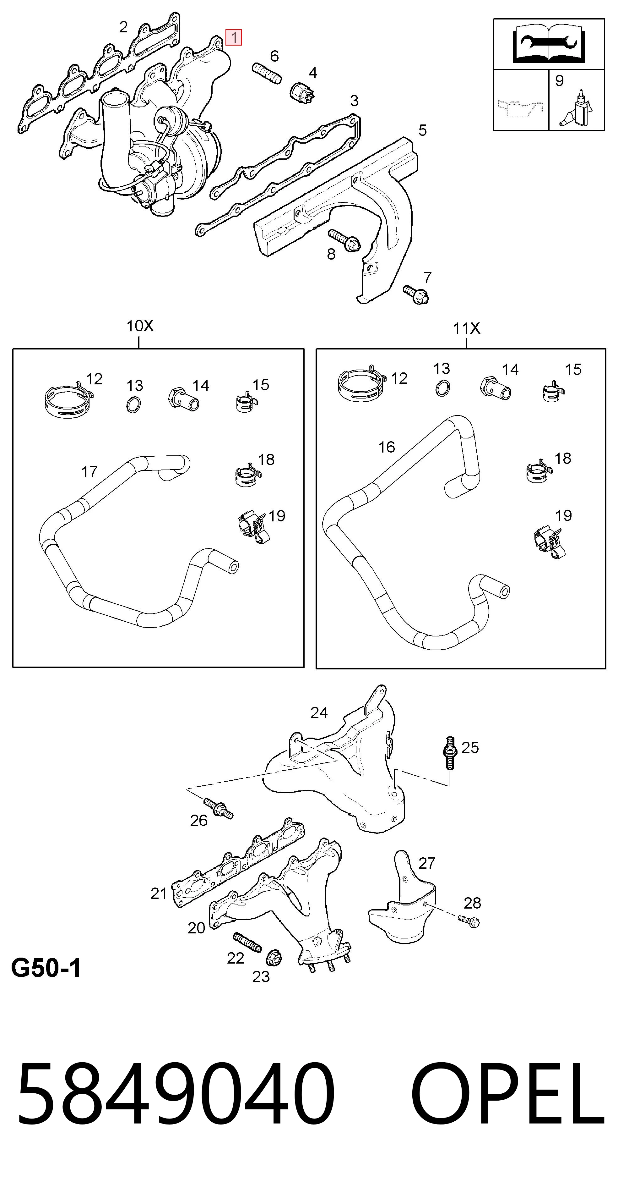 5849040 Opel Turbina
