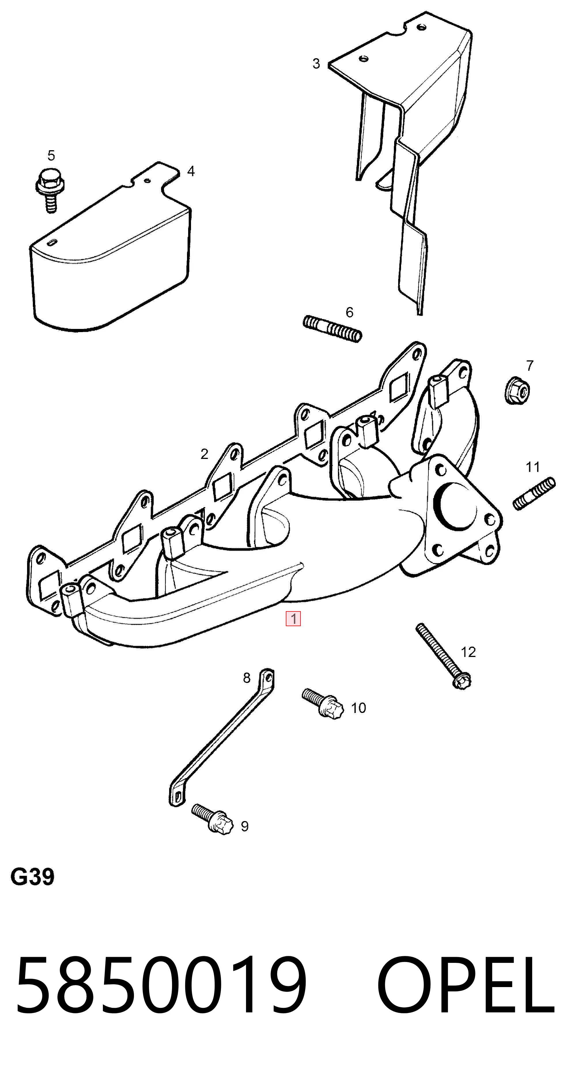Tubo coletor de escape para Opel Astra G F70