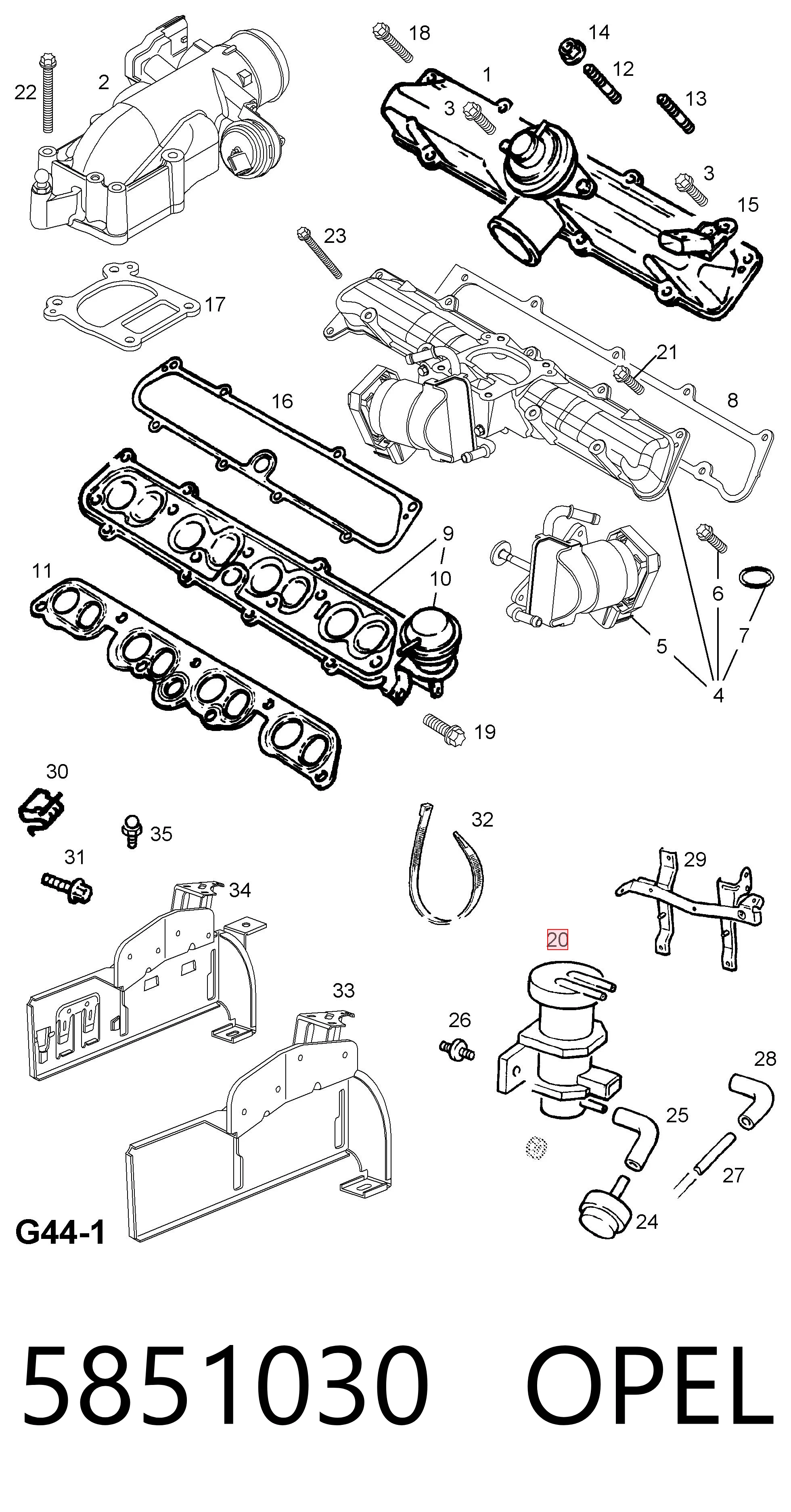 5851030 Opel Convertidor de pressão (solenoide) de supercompressão