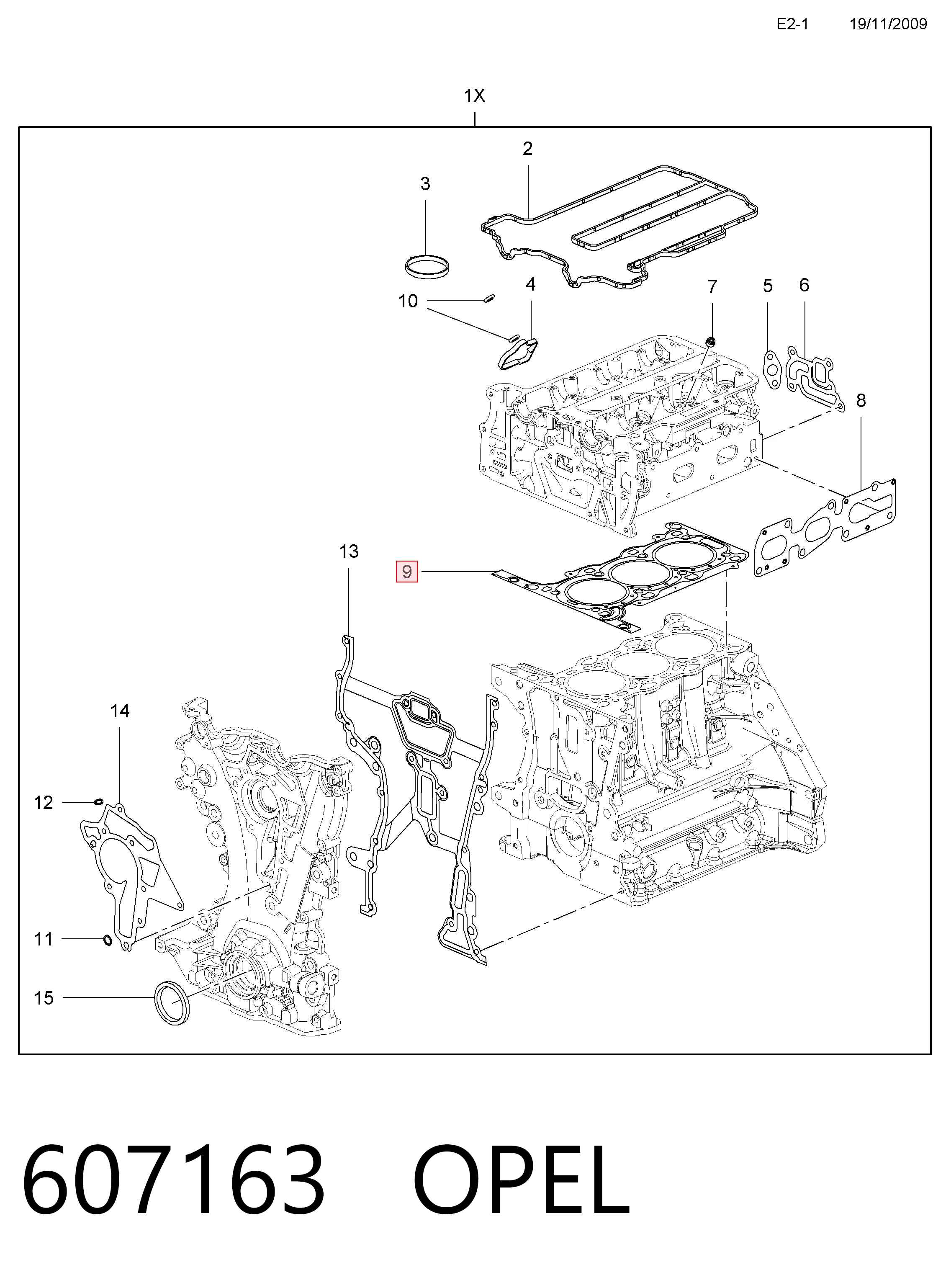 55565344 General Motors Vedante de cabeça de motor (CBC)