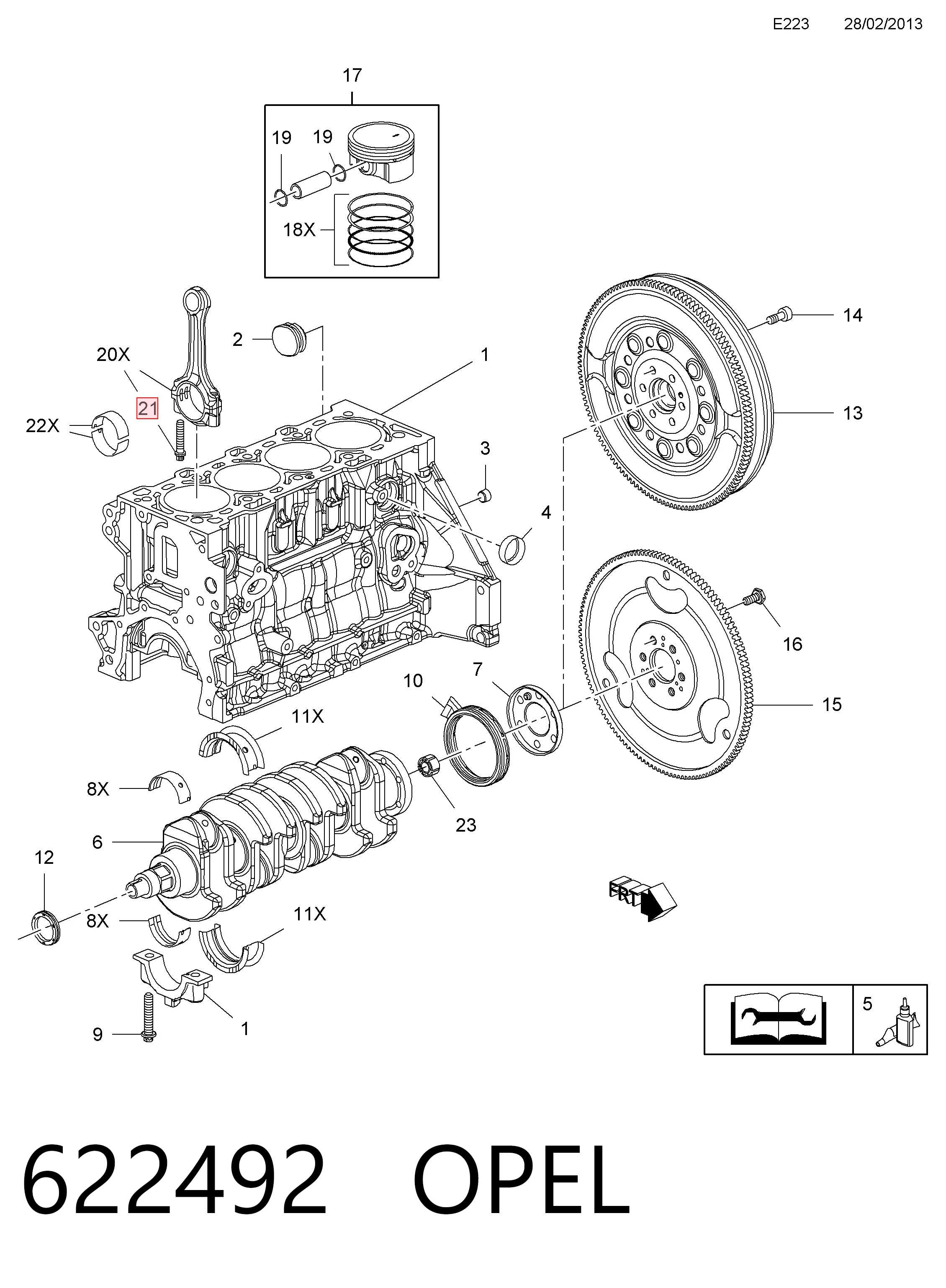 622492 Opel Parafuso de biela