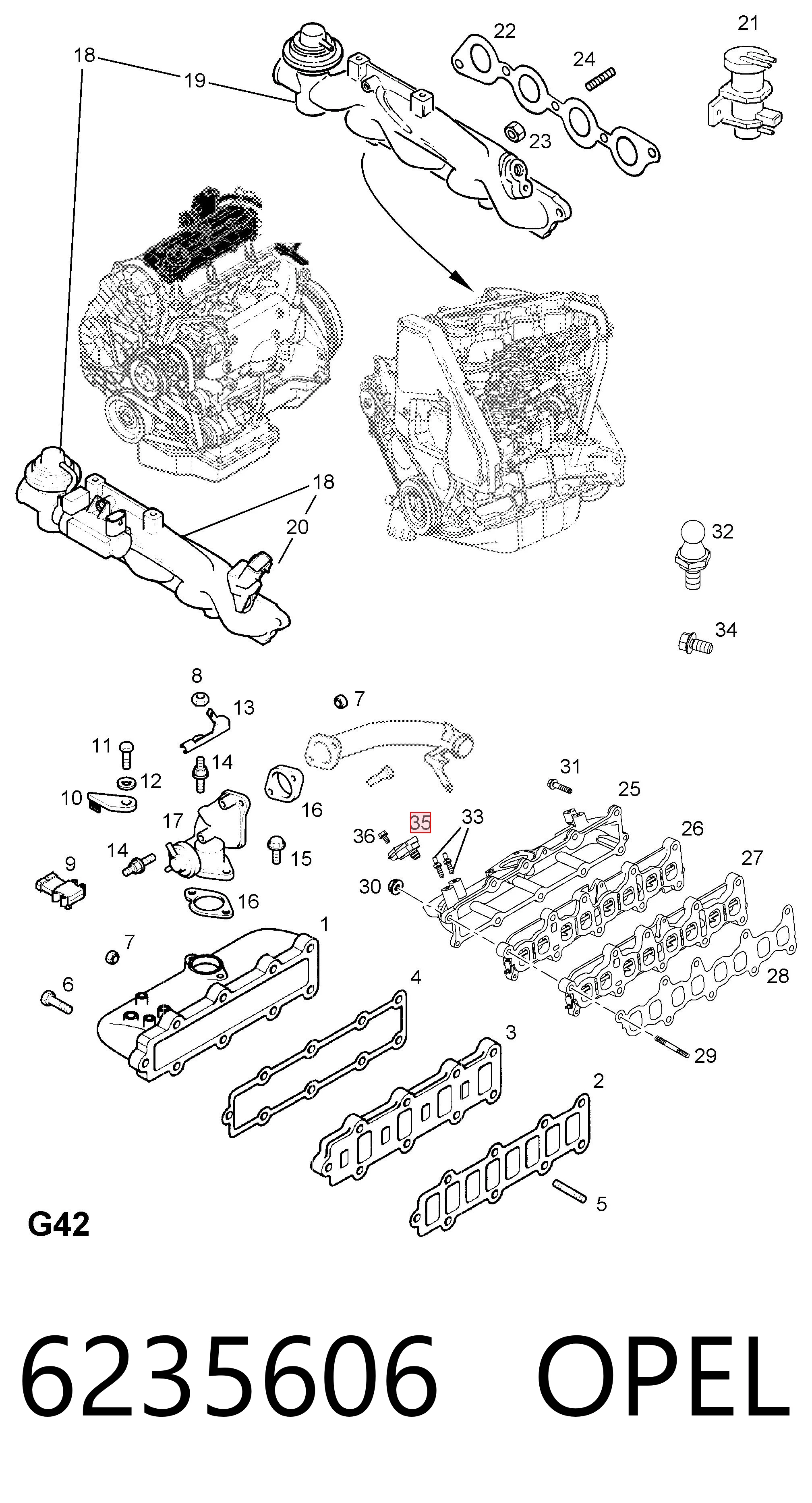 6235606 Opel Sensor de pressão no coletor de admissão, MAP