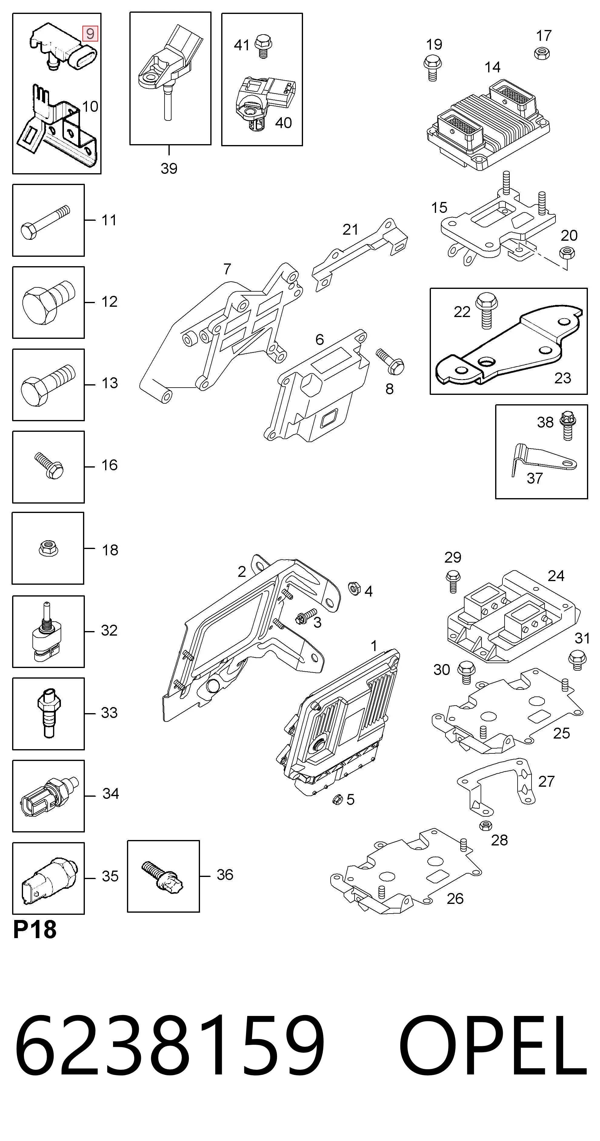 6238159 Opel Sensor de pressão no coletor de admissão, MAP
