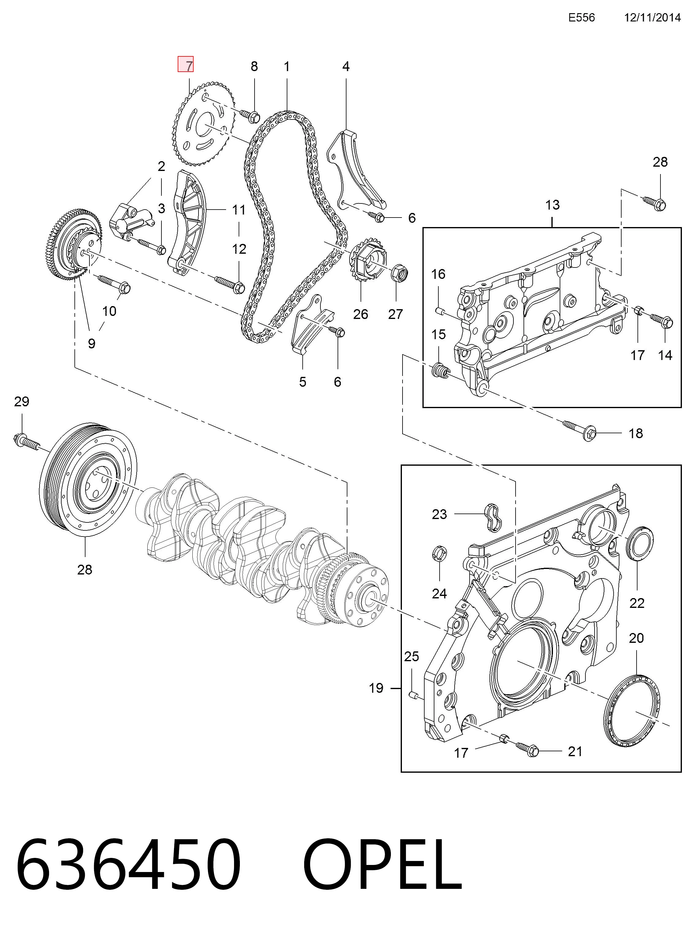 55571672 Peugeot/Citroen Engrenagem de cadeia da roda dentada da árvore distribuidora de motor