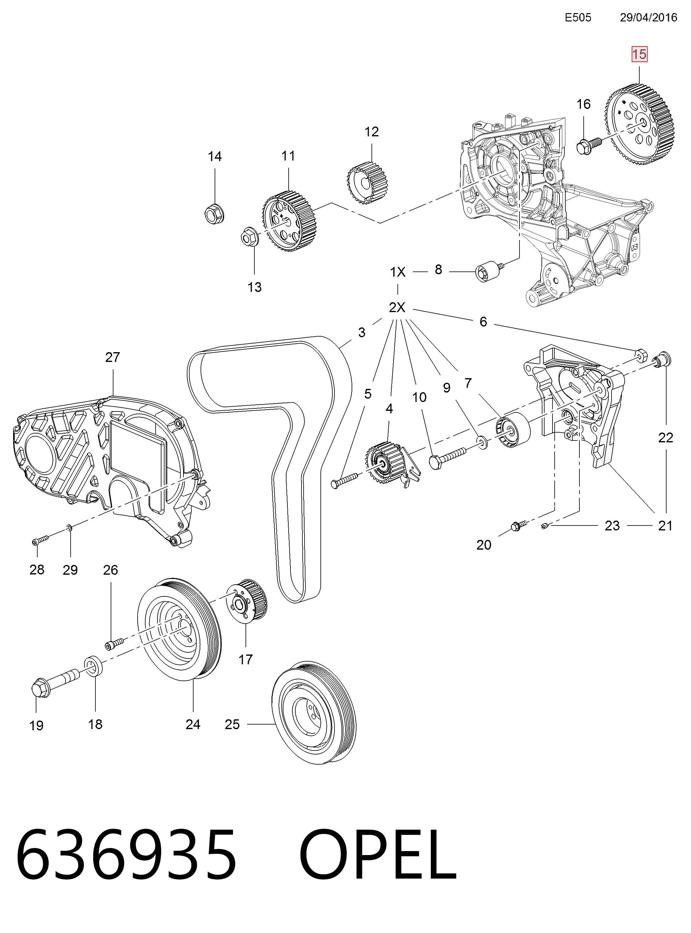 Compre 55566013 Peugeot/Citroen Engrenagem de cadeia da roda dentada da árvore distribuidora de motor