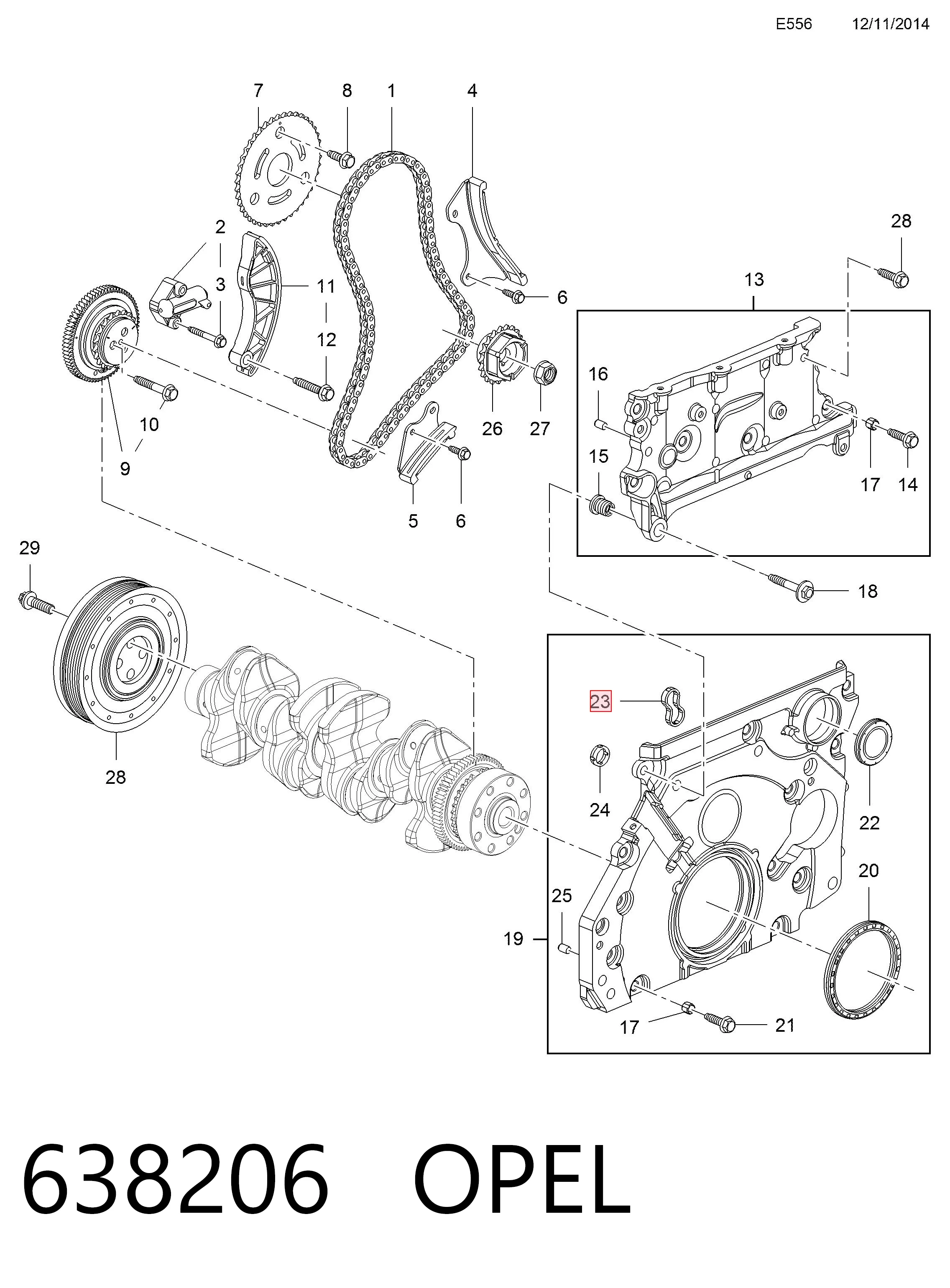 55491464 Peugeot/Citroen Vedante superior de tampa dianteira de motor
