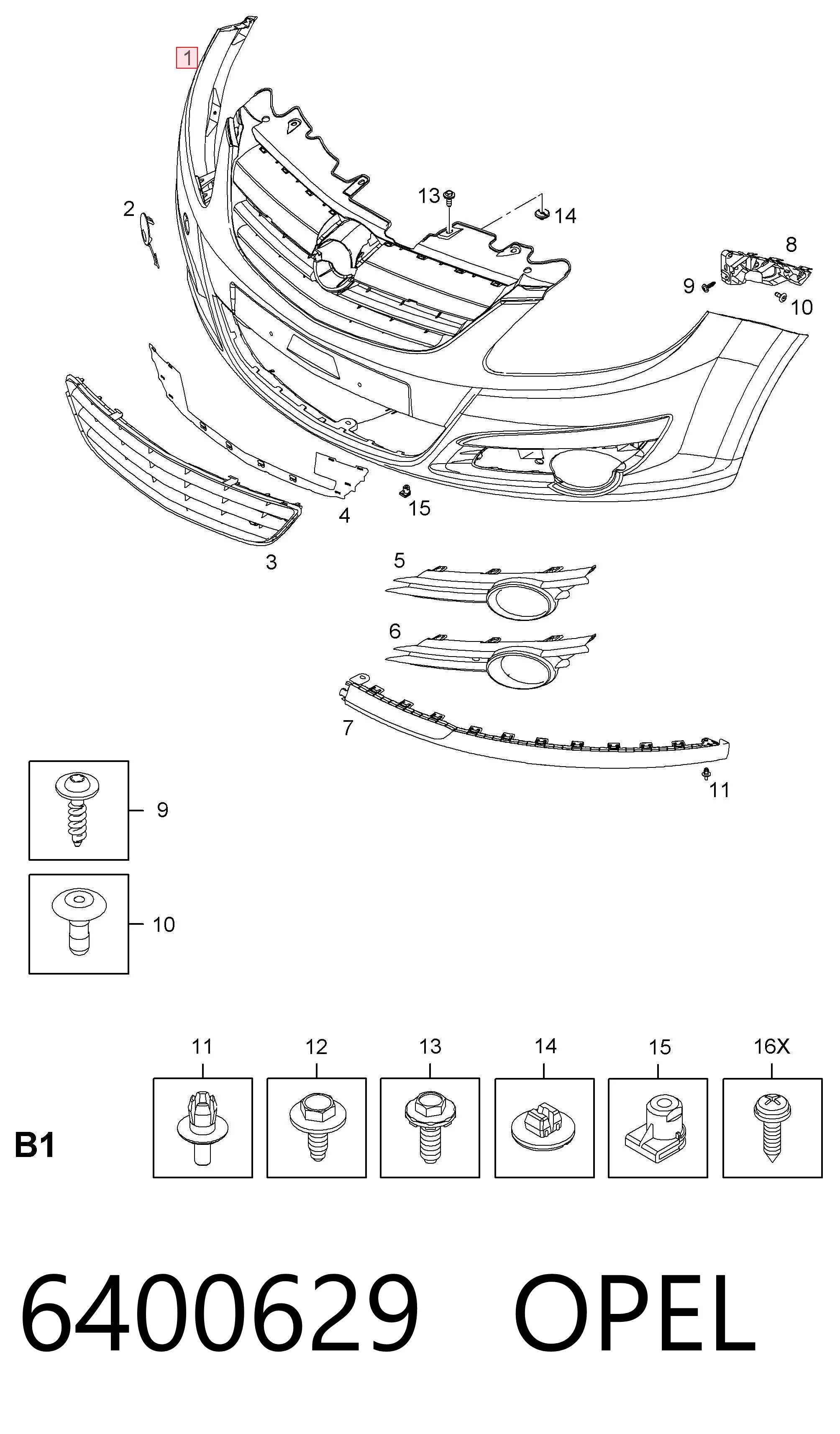 Pára-choque dianteiro para Opel Corsa D S07
