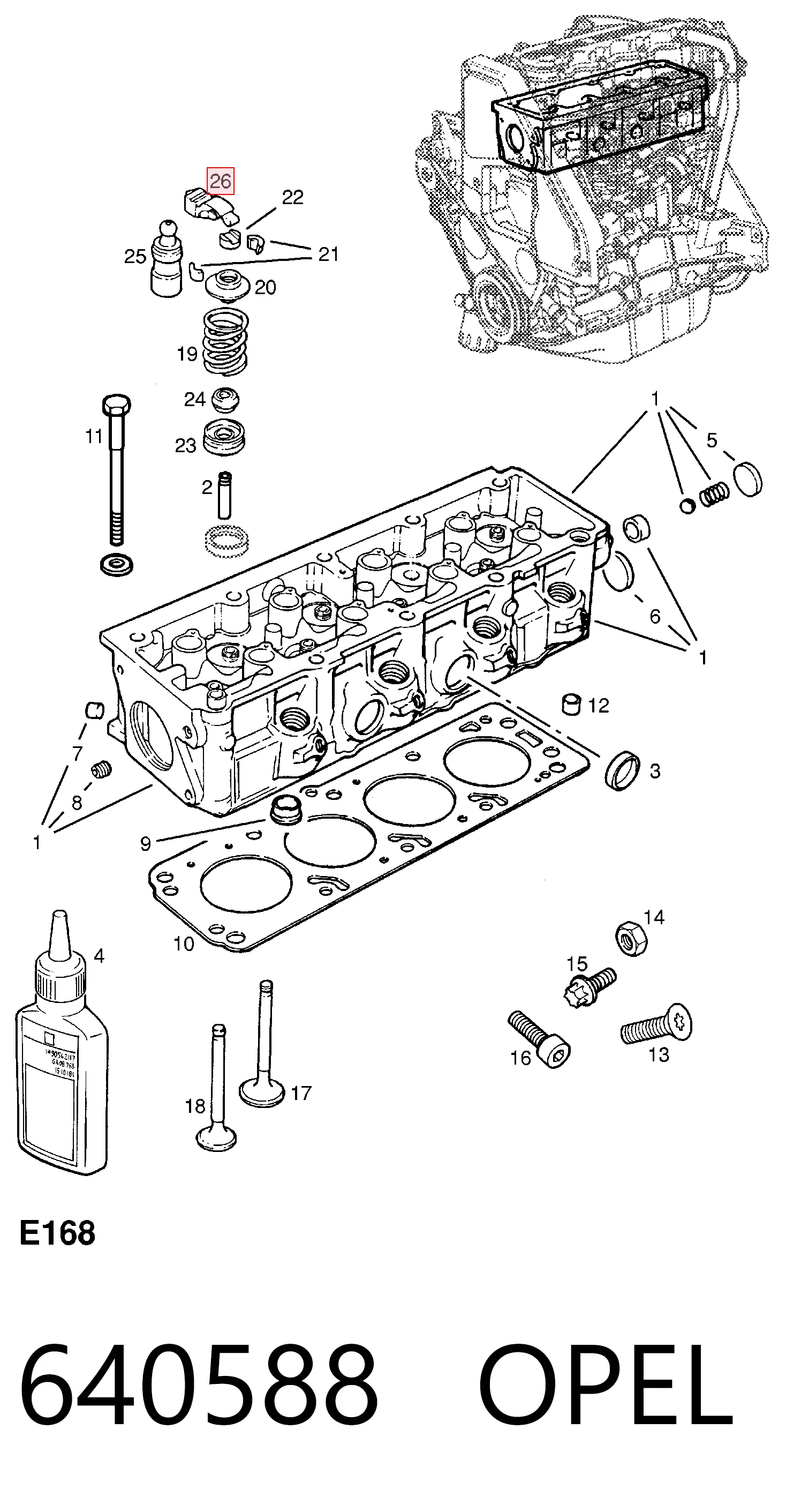 Balanceiro de válvula (balanceiro de válvulas) para Opel Vectra 88, 89