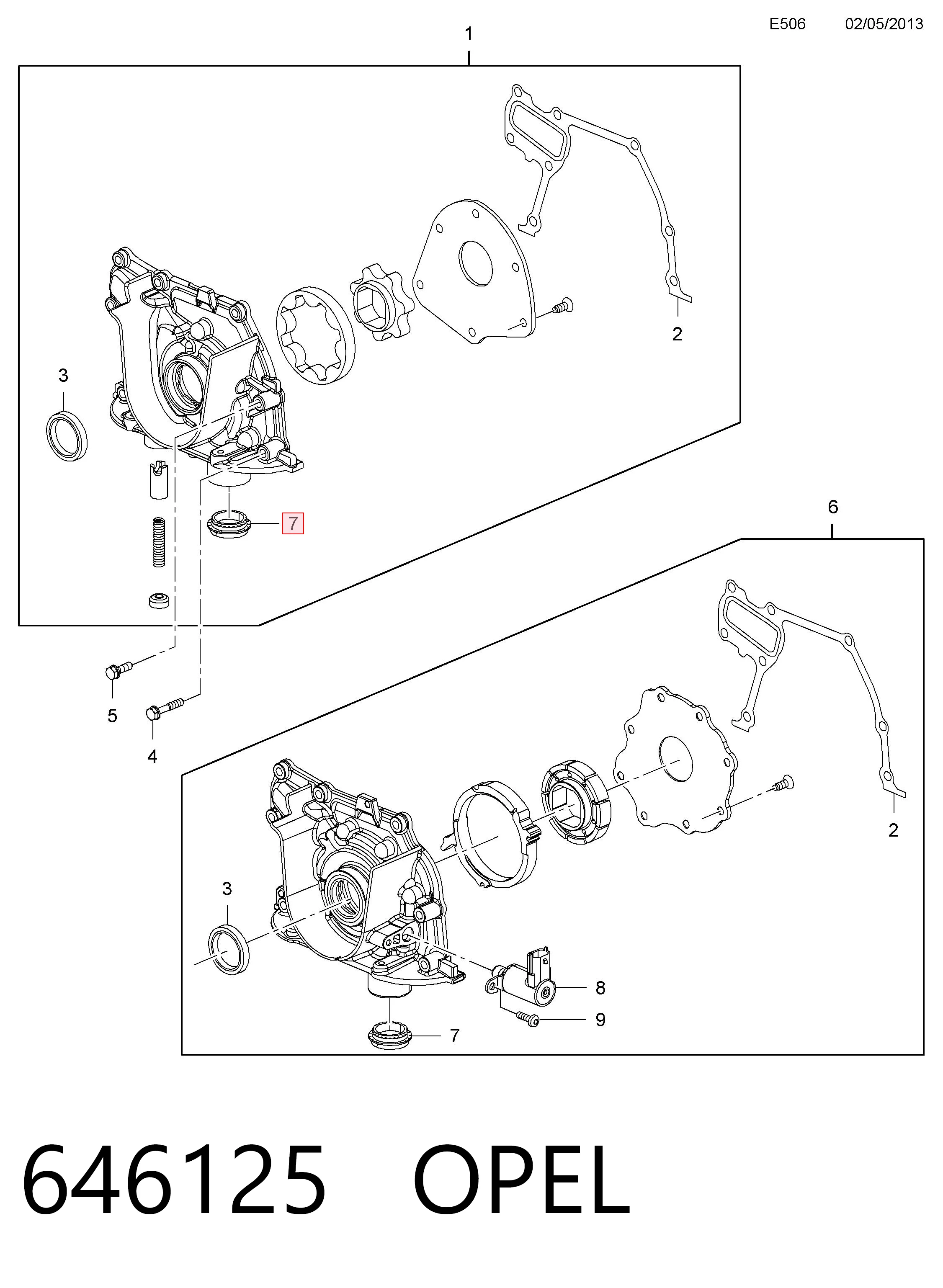 646125 Opel Vedante de bomba de óleo