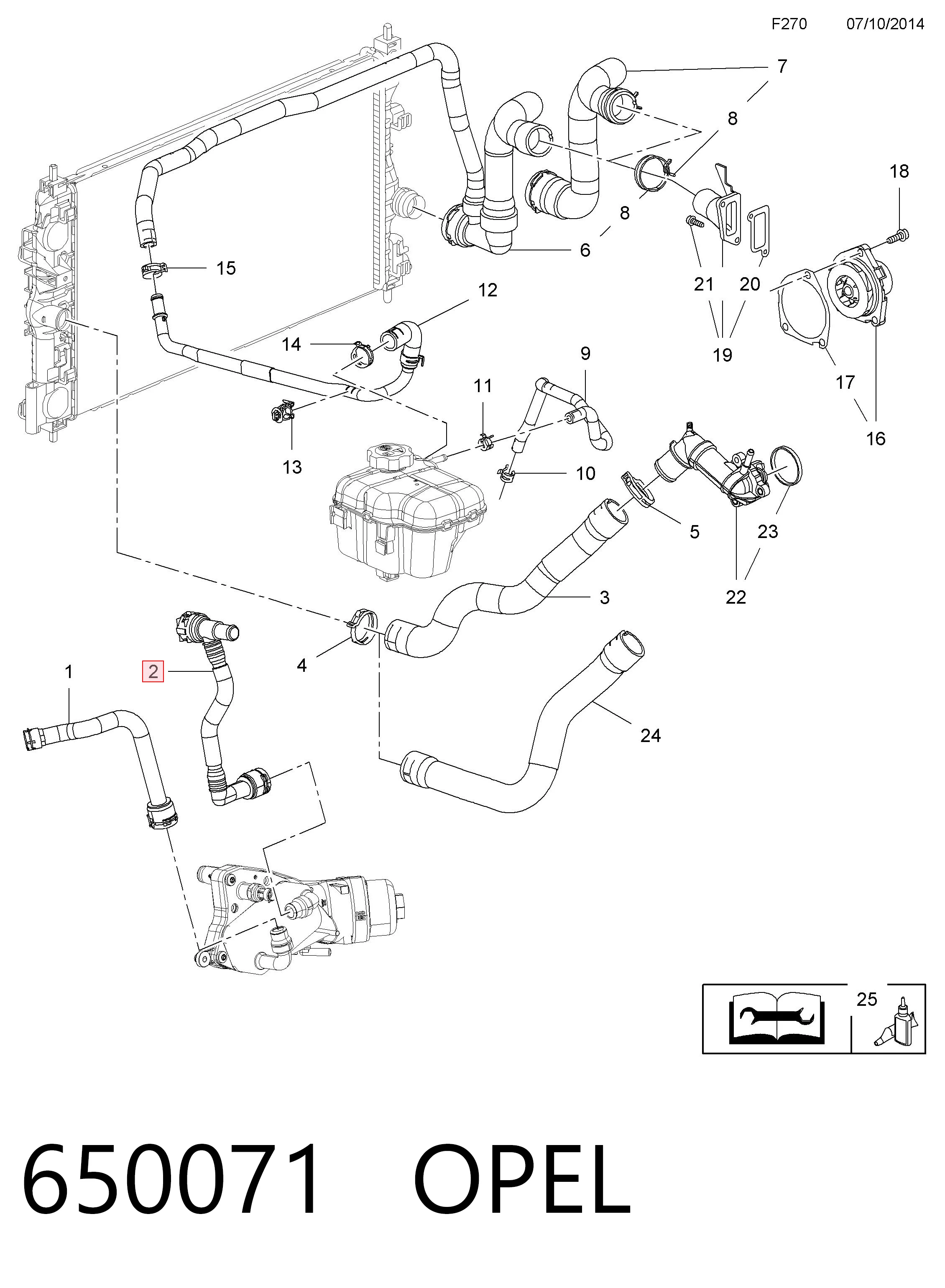 55488381 Peugeot/Citroen Mangueira (cano derivado) de esfriamento de trocador de calor de óleo, linha de combustível de retorno