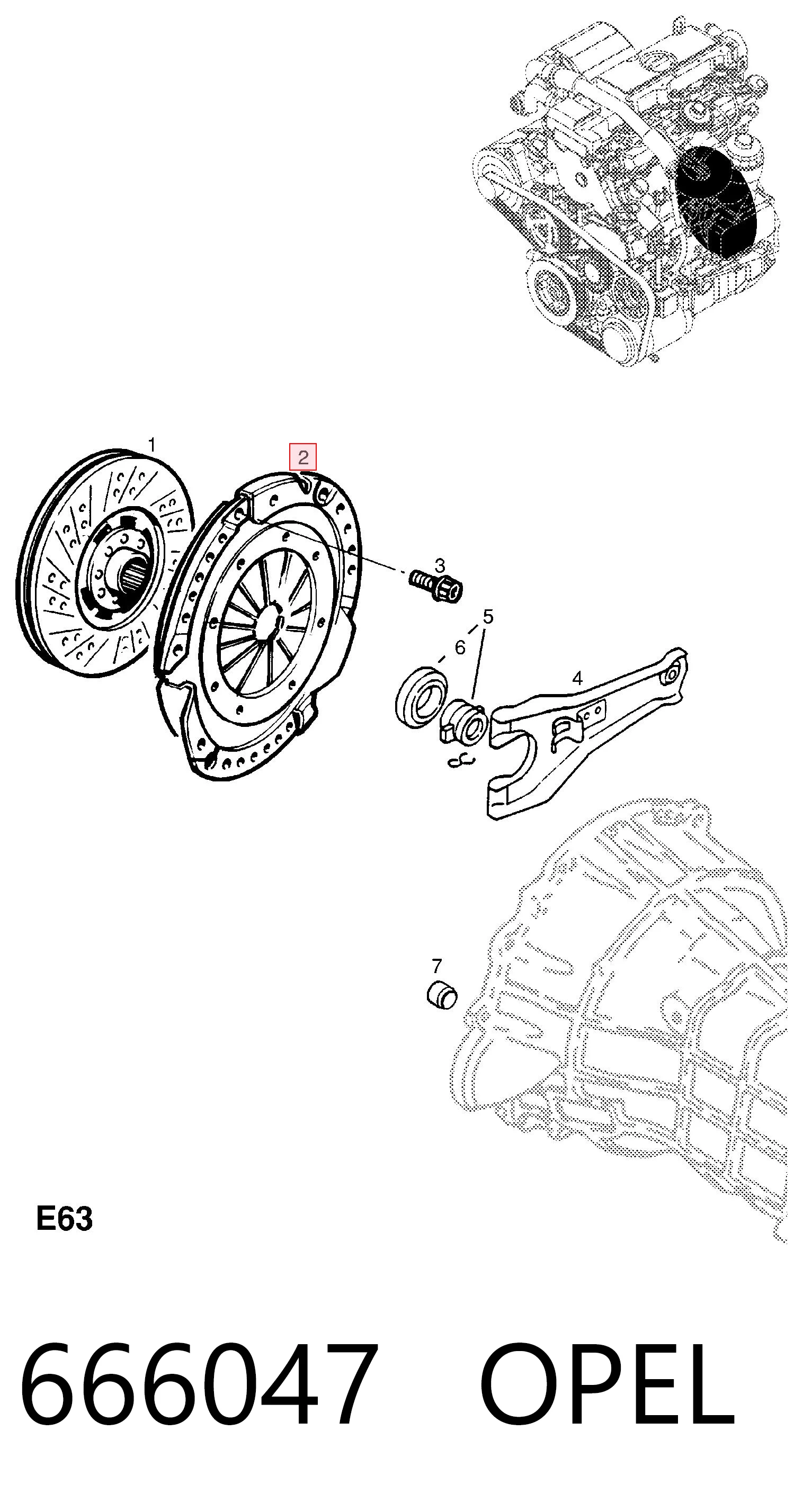 Cesta de embraiagem para Opel Frontera B 6B