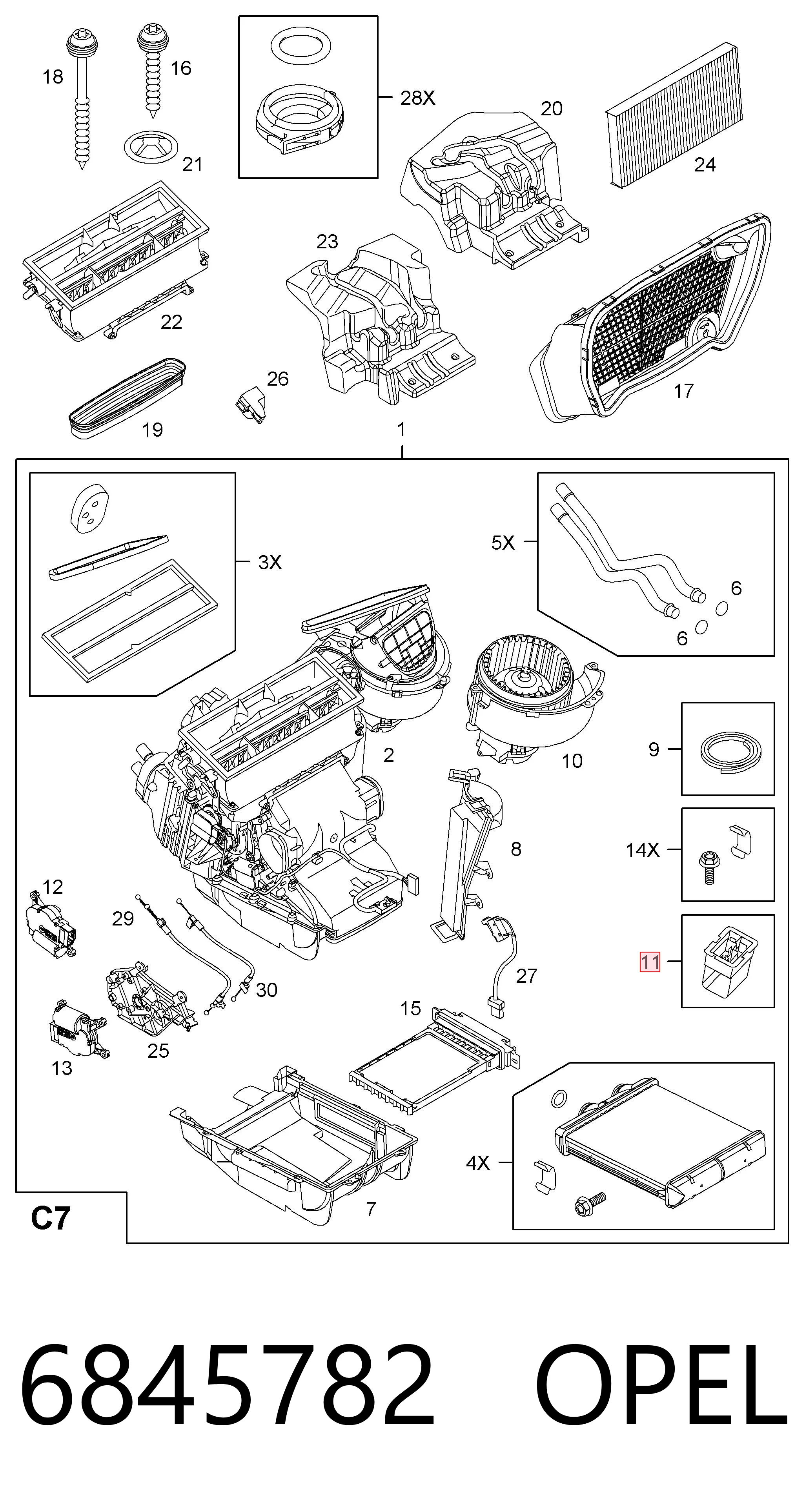 6845782 Opel Resistor (resistência) de ventilador de forno (de aquecedor de salão)