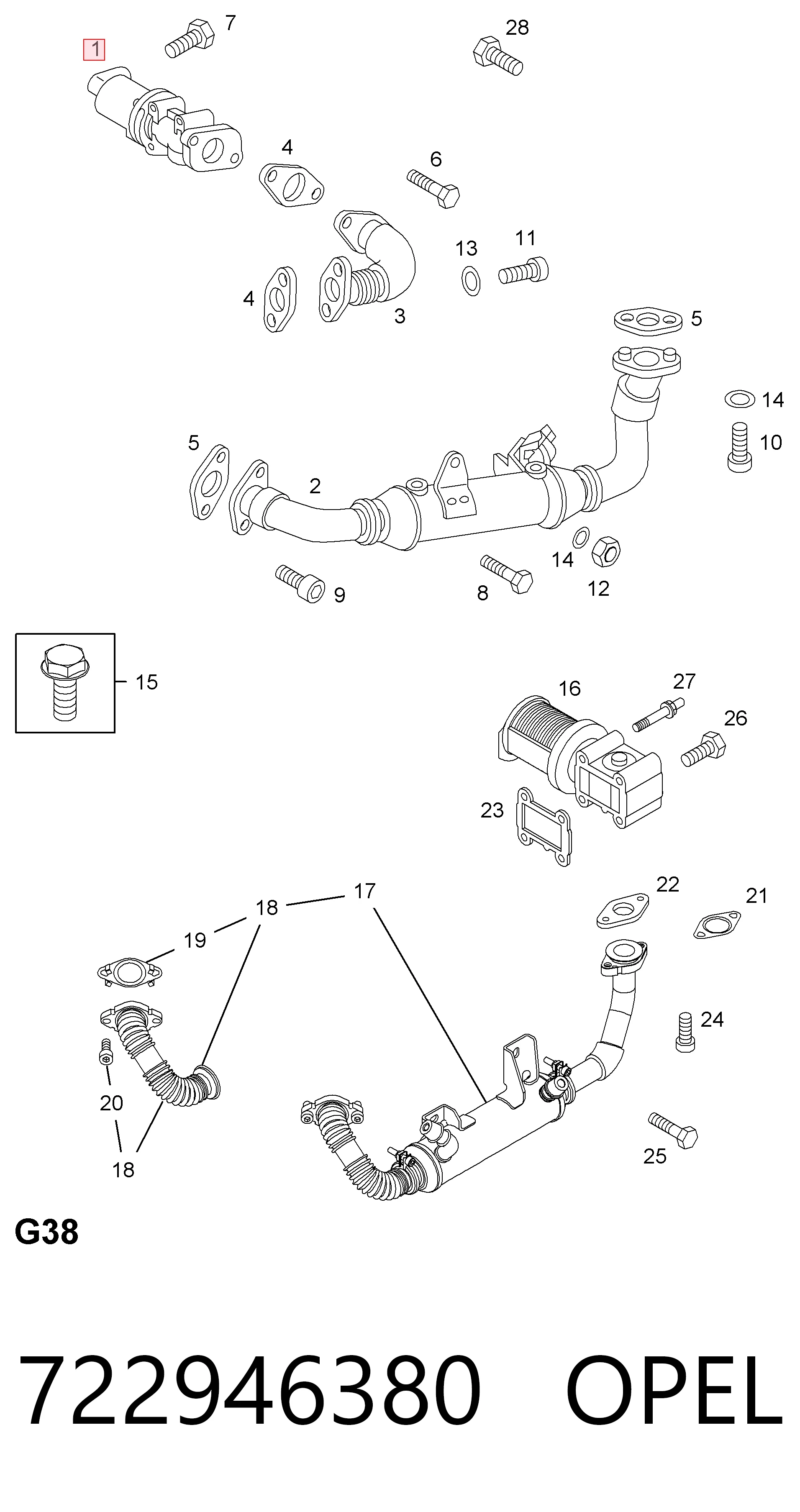 722946380 Opel Válvula EGR de recirculação dos gases