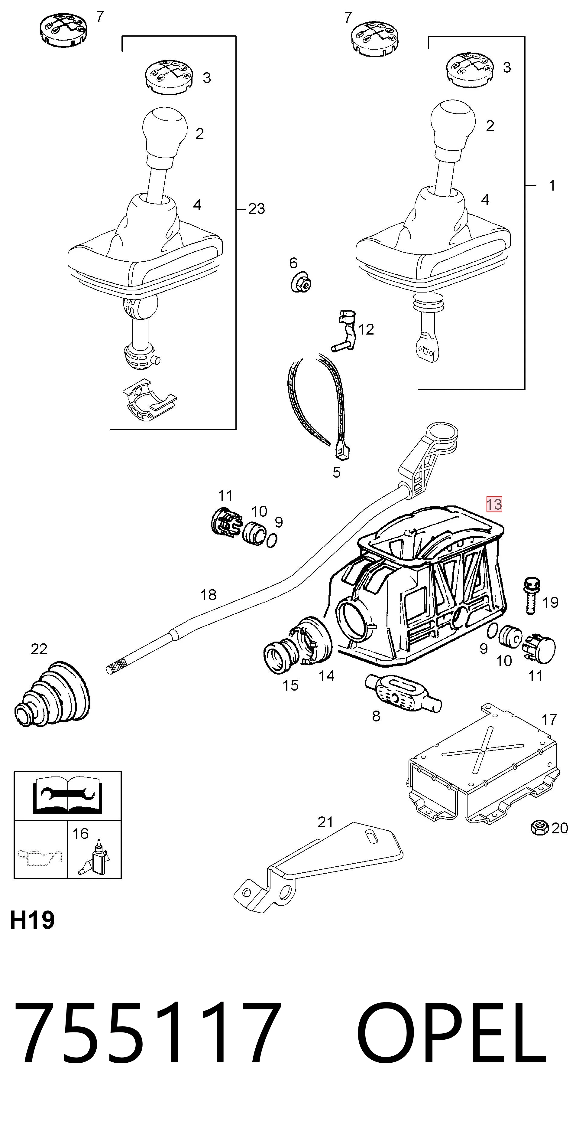 Mecanismo de mudança (ligação) para Opel Astra G F69