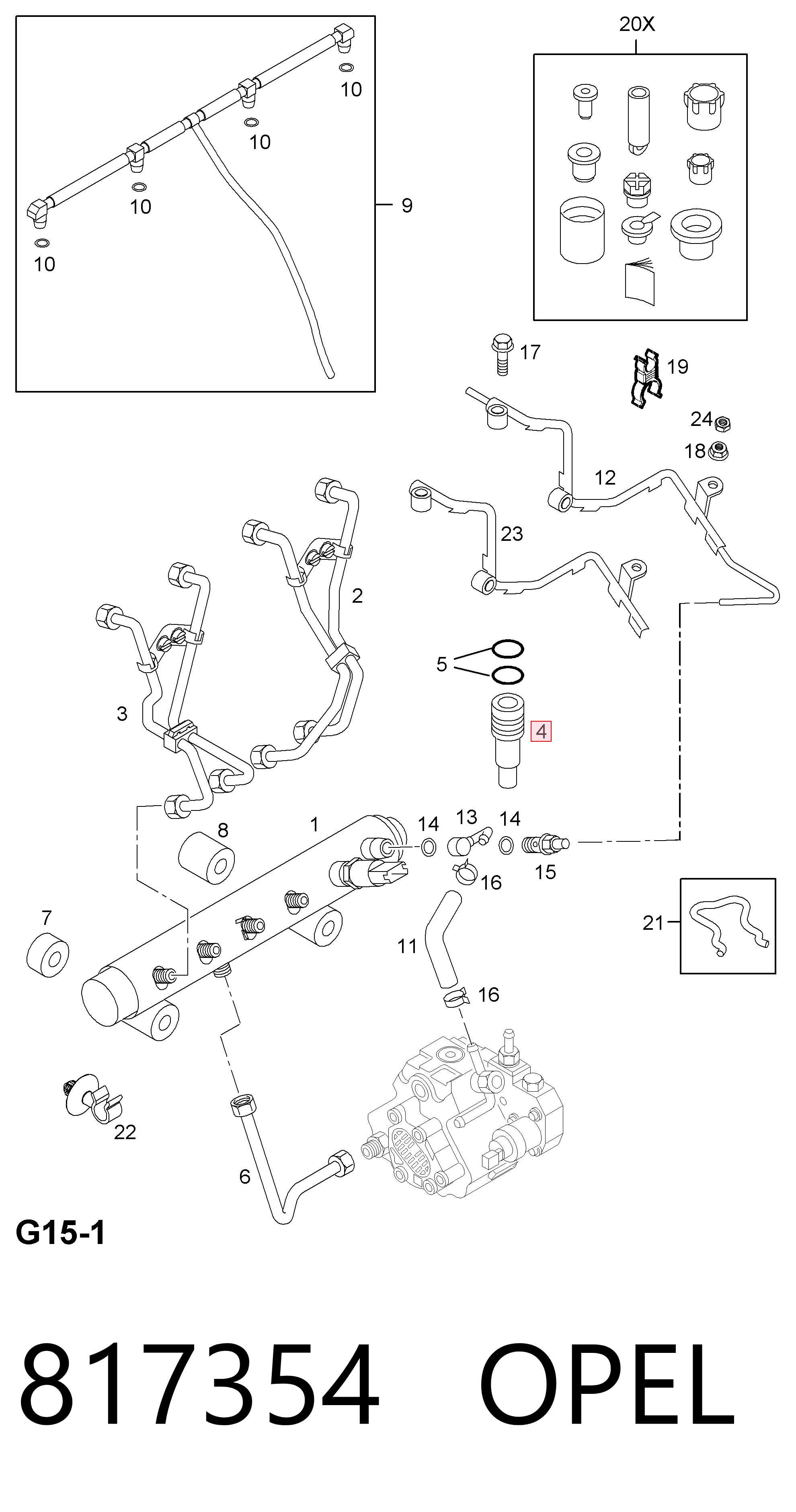 Kit de reparação do injetor Opel Astra  L69 ao melhor preço
