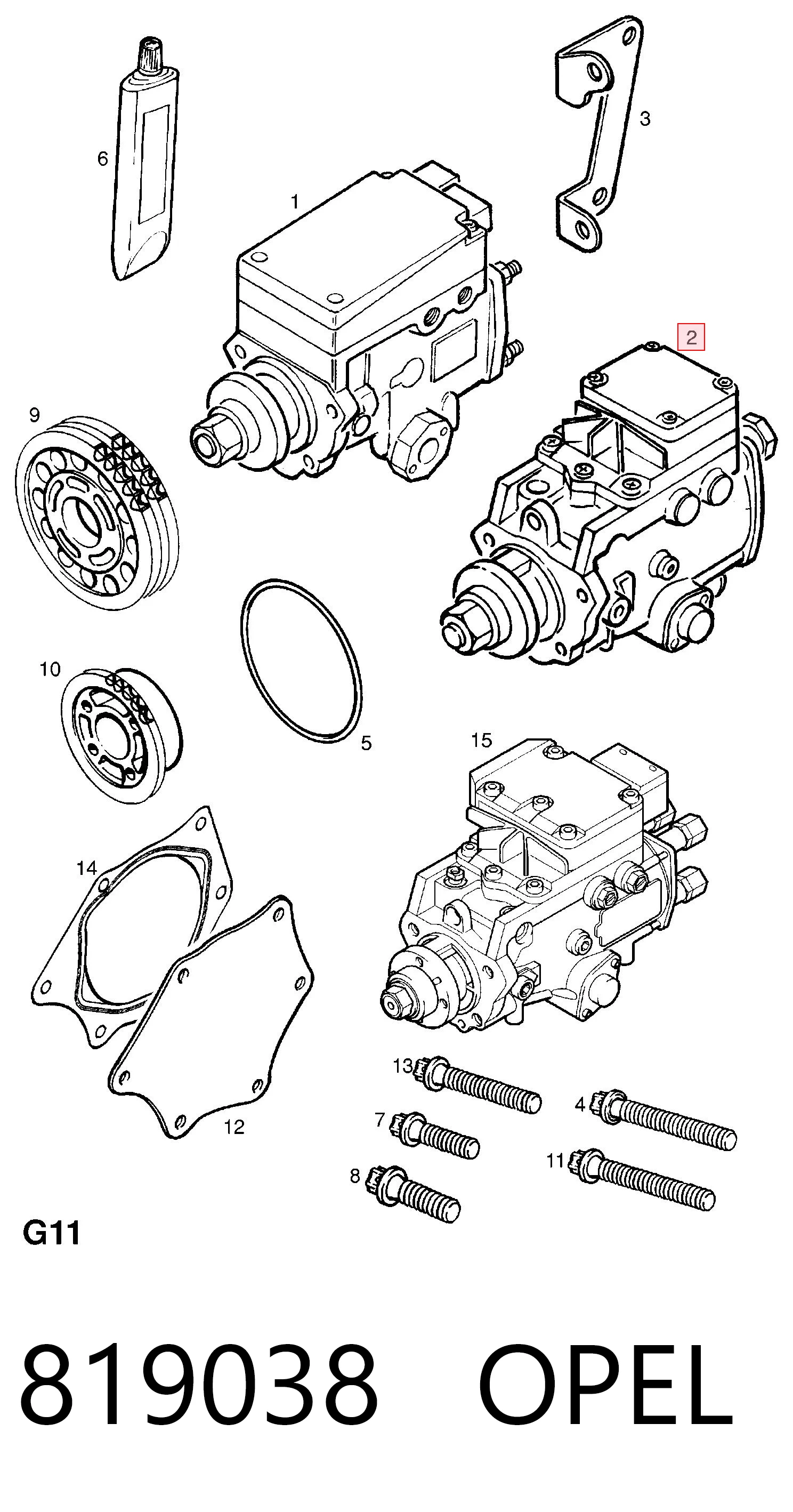  Bomba de combustível de pressão alta Opel Vectra B hatchback (38) (1995 - 2002) B