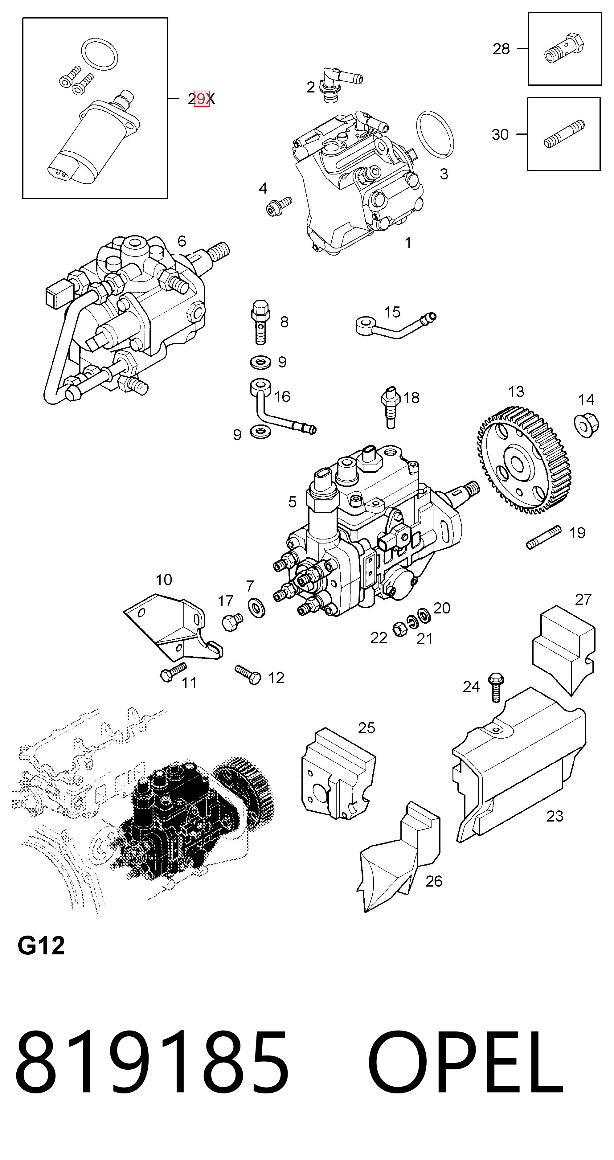 Válvula de regulação de pressão (válvula de redução da Bomba de Combustível de Pressão Alta) Common-Rail-System 98043686 General Motors