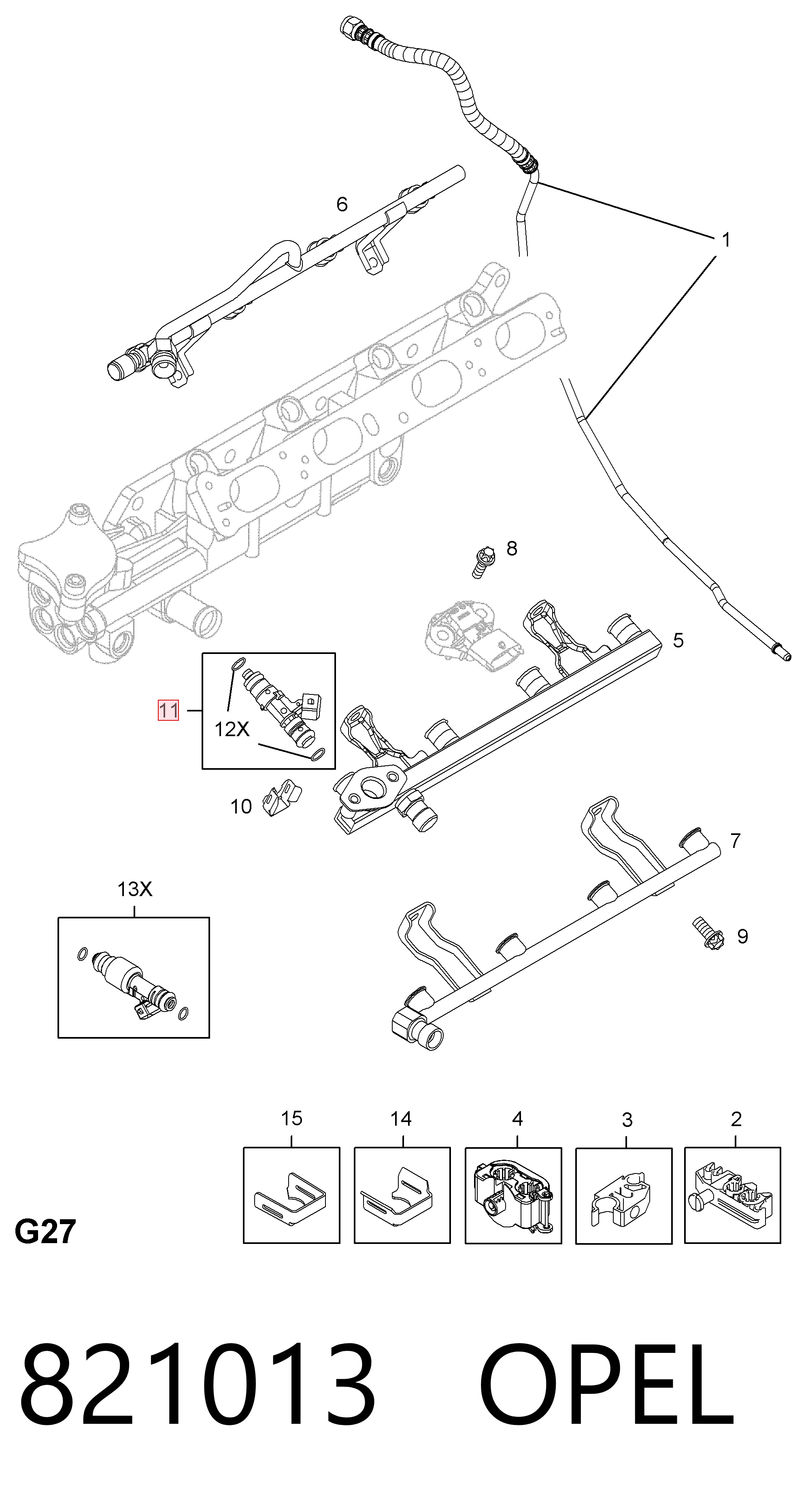 55576400 Opel Injetor de injeção de combustível