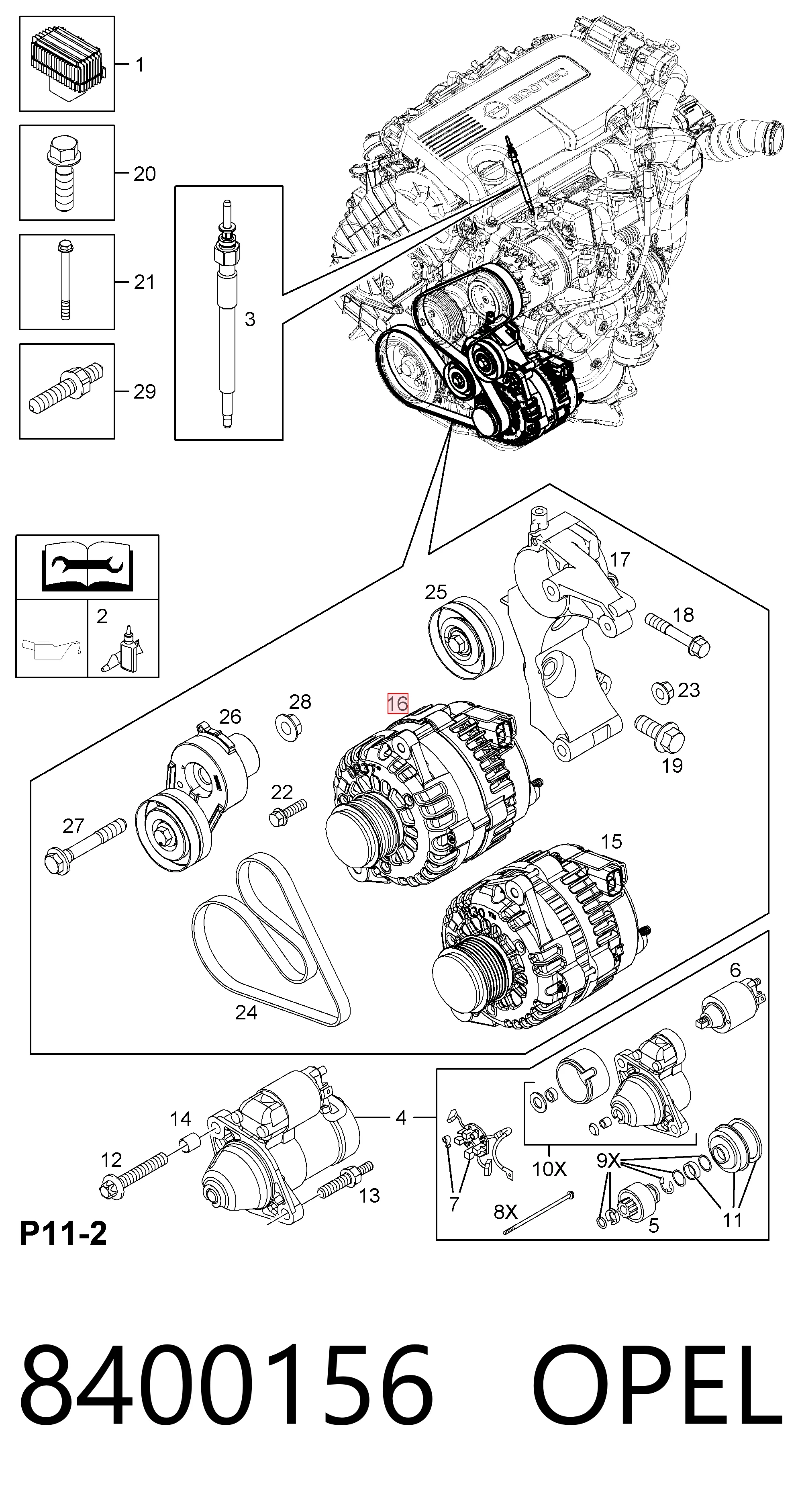 8400156 Opel Gerador
