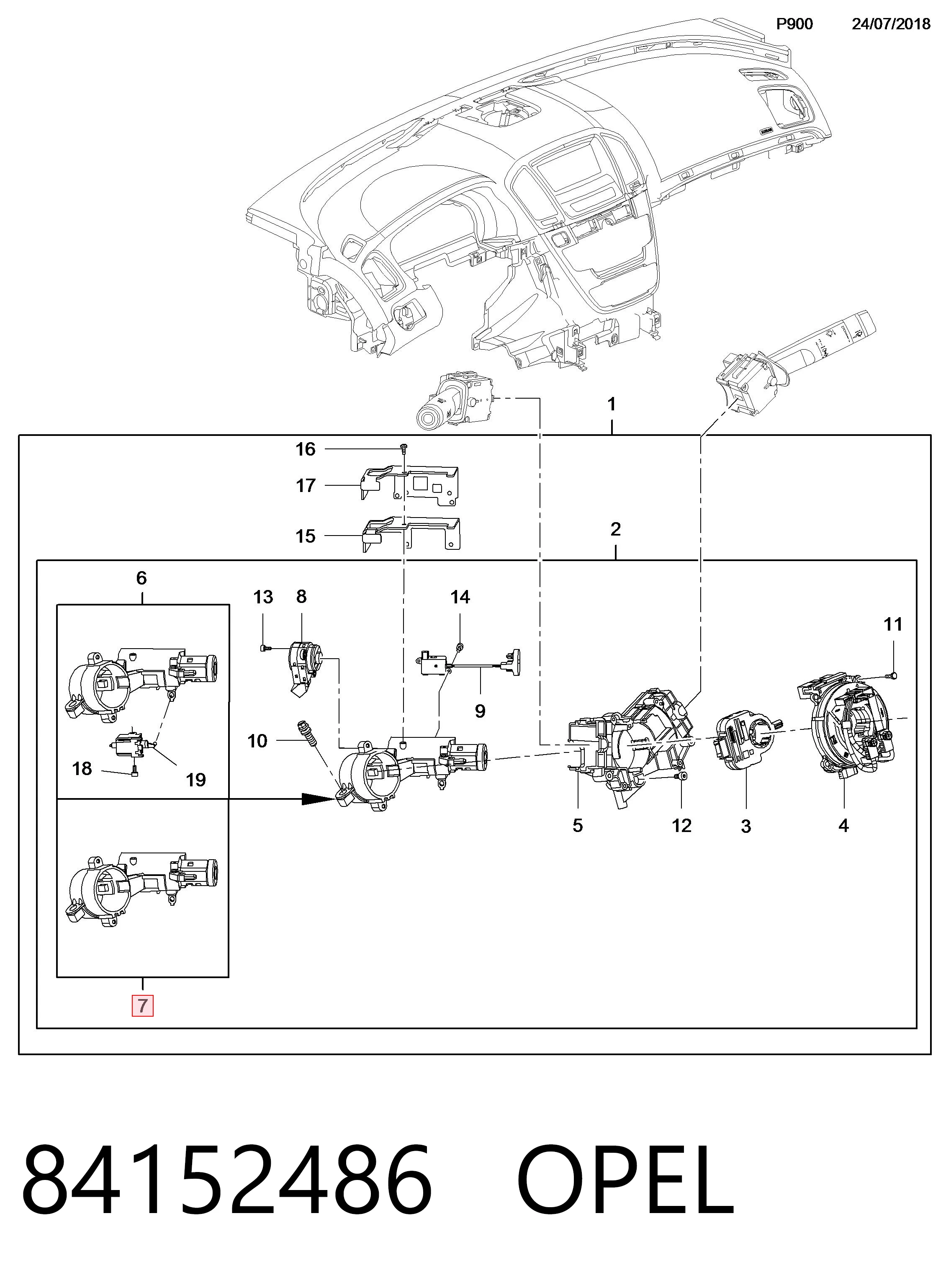 84152486 Peugeot/Citroen Fecho de ignição