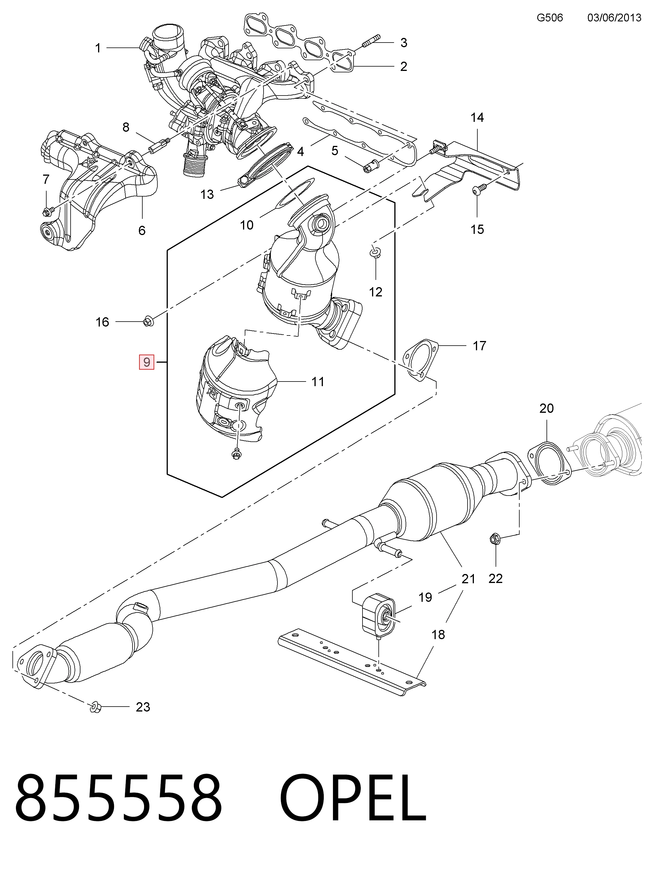 855558 Opel Convertidor - catalisador